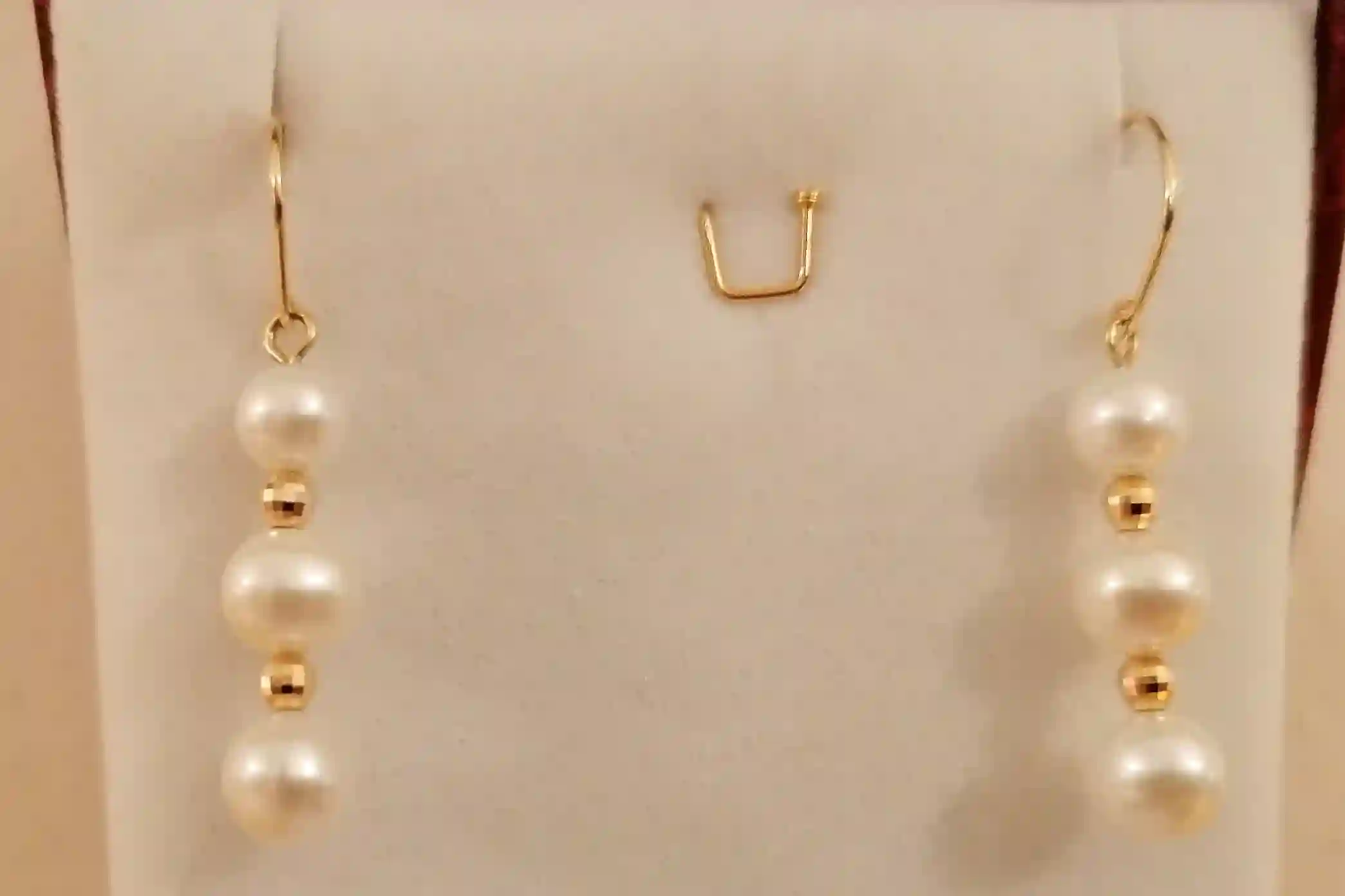 Akoya Pearl Drop Earrings 18k solid GOLD gift for bride Genuine Japanese CULTURED Akoya Sea water Pearl Wedding Earrings/Akoya Pearl Earring 
