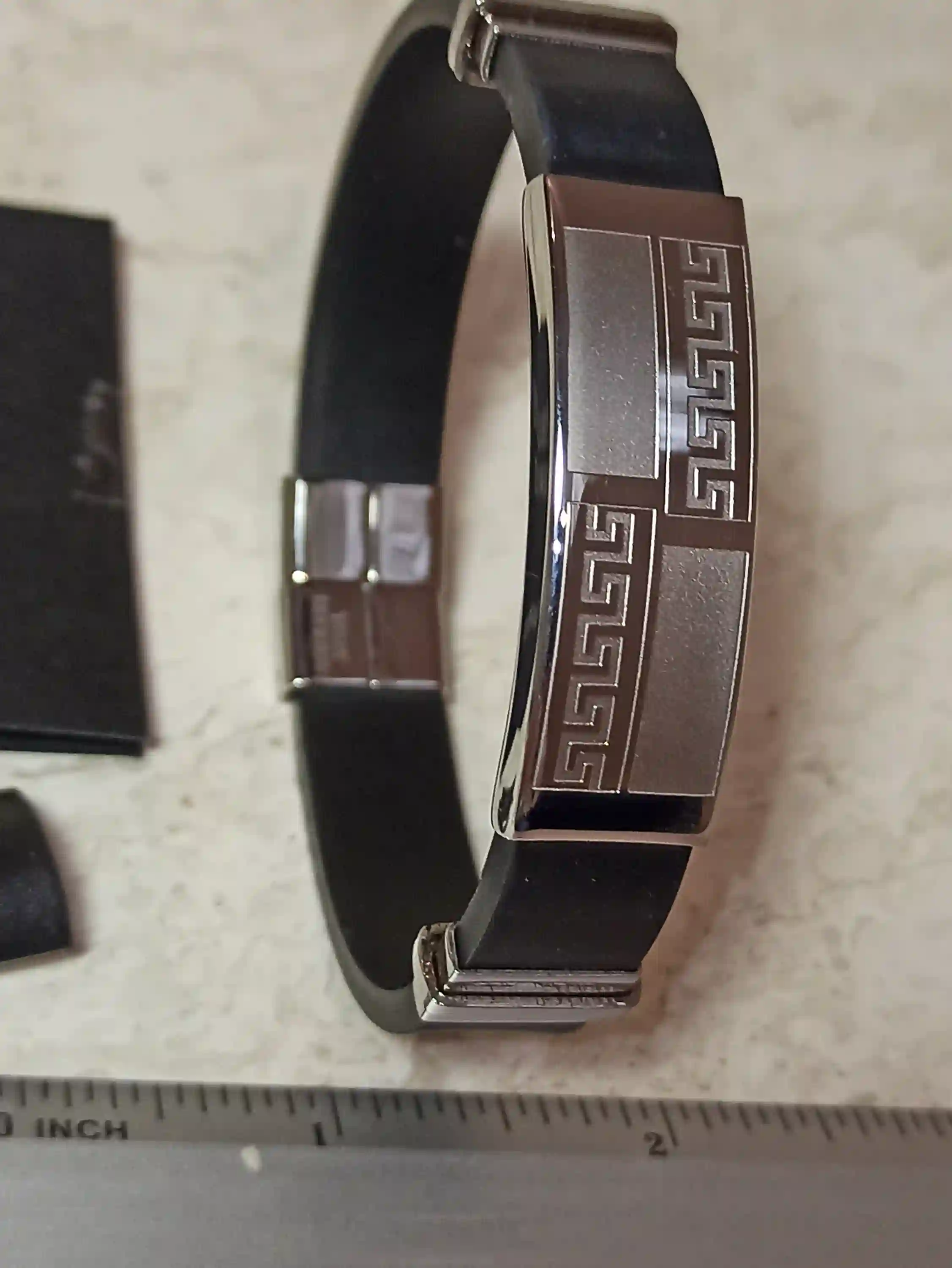 Silver Greek key man bracelet Eternity Symbol/ 10th Anniversary Gift Men/ Greek Key Bangle Meandros Greek Fret Gift for Him Pattern Bracelet 