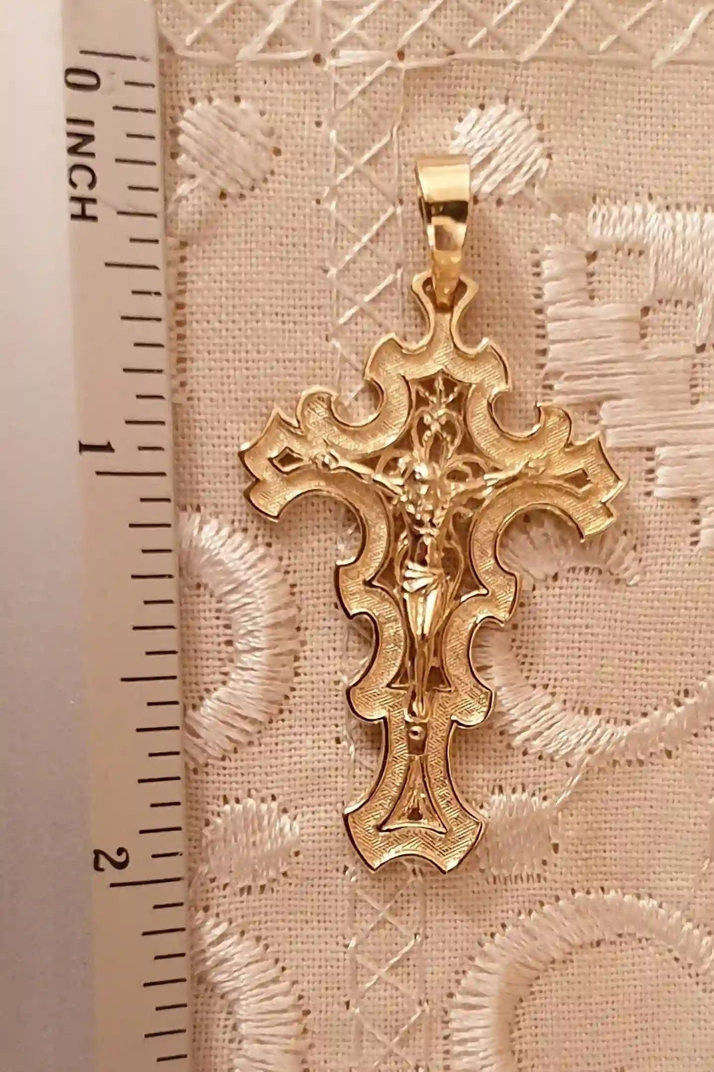 18kt SOLID GOLD Cross Pendant Woman/Crucifix Jewelry Christian Gifts for Women/HANDMADE Byzantine Jewellery Religious Cross Jesus Gold Charm 