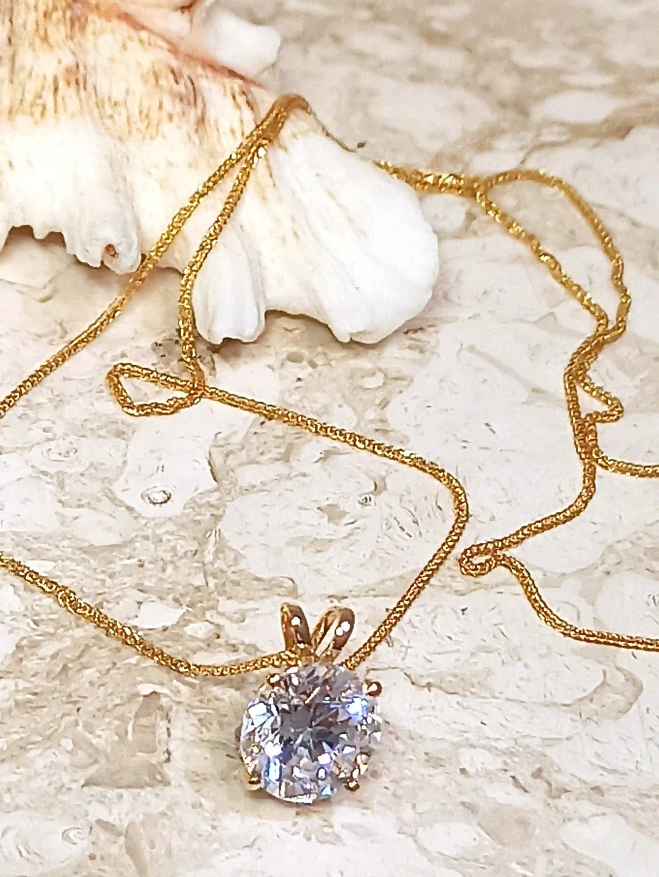 SOLID 18K Gold, 1.5ct carat, DIAMOND Necklace, Luxury Jewelry, SOLITAIRE Necklace, Gift for Her, Valentines, Statement Necklace, 18