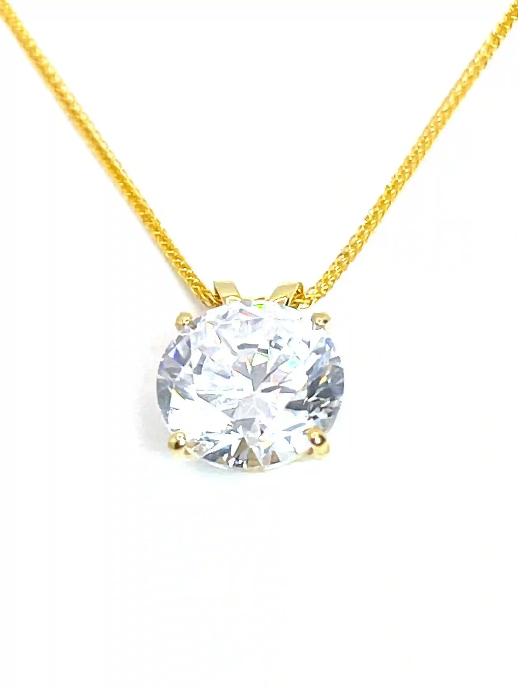 SOLID 18K Gold, 1.5ct carat, DIAMOND Necklace, Luxury Jewelry, SOLITAIRE Necklace, Gift for Her, Valentines, Statement Necklace, 18