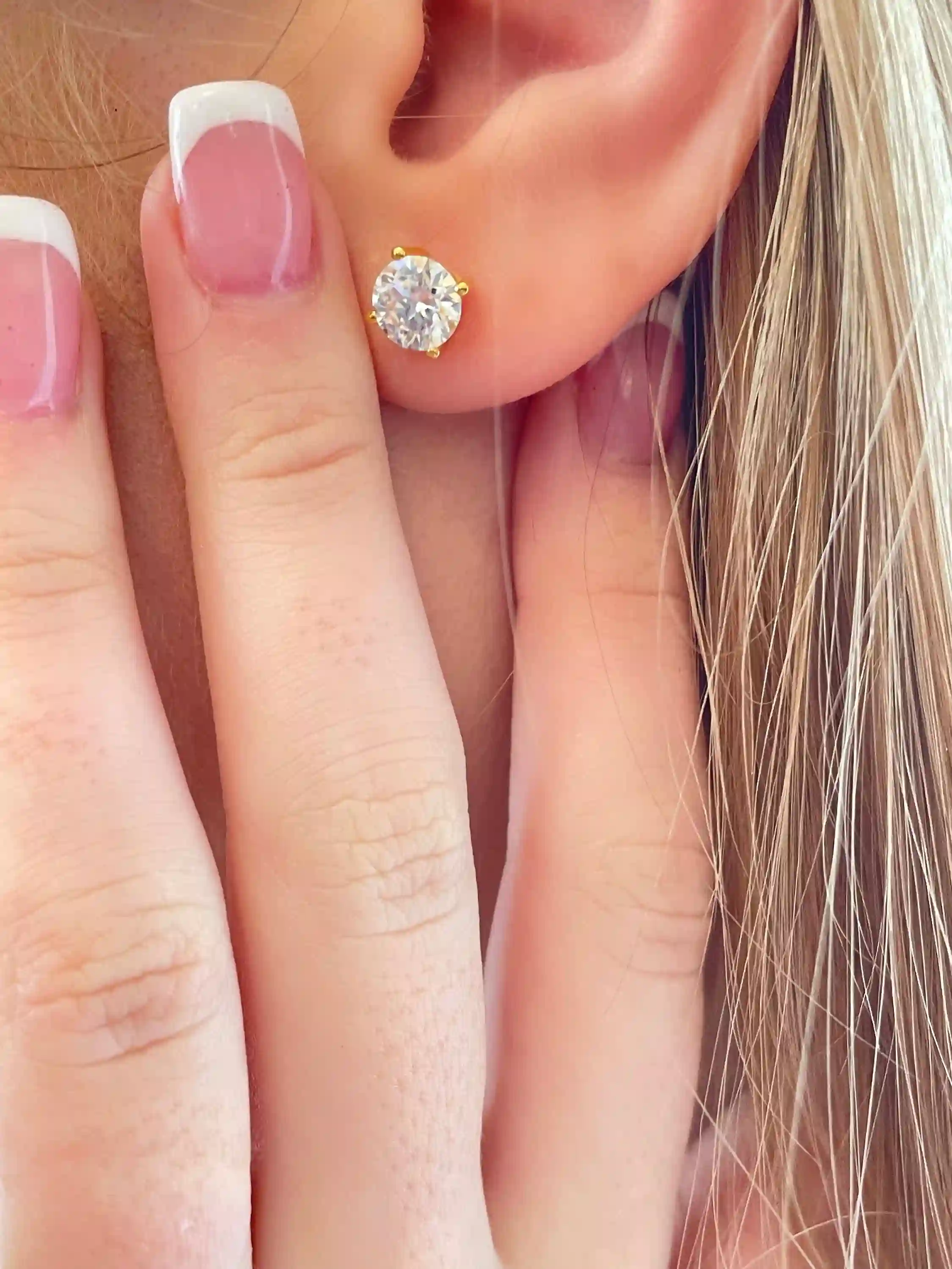 2 carat Diamond Earrings - SOLID 18k Gold Jewelry - Certified Diamond Earrings - Wedding Earrings - Stud Earrings - 2 carat Stud Solitaire 