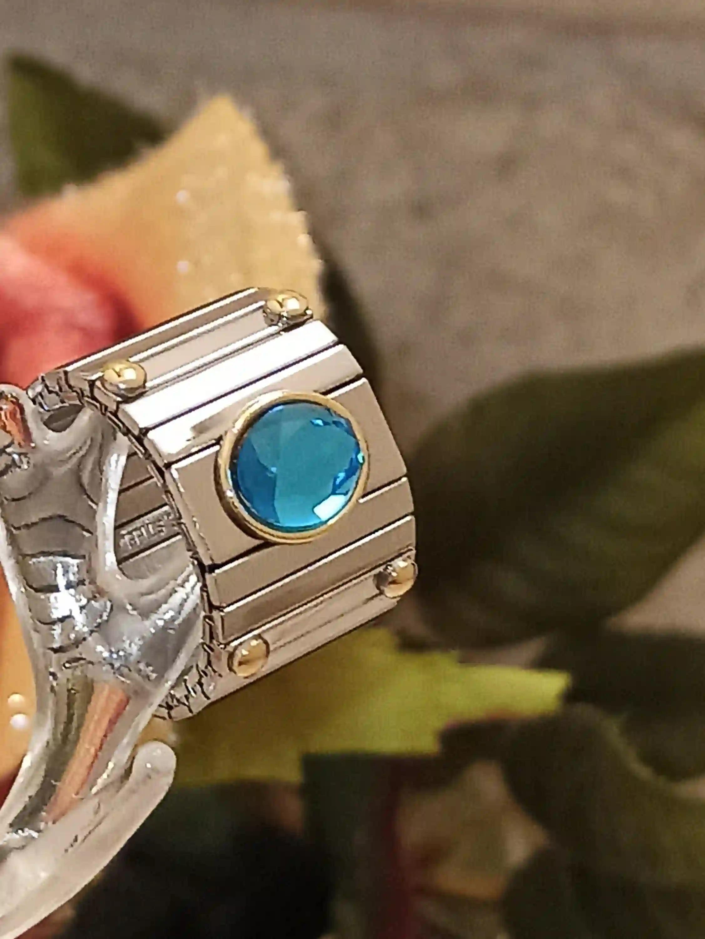 9CT London Blue Topaz Bracelet and Ring Swarovski /Statement Bracelet HANDMADE/Blue Gemstone Bracelet Ring/ Women Bracelet Ring/Gift for Her 