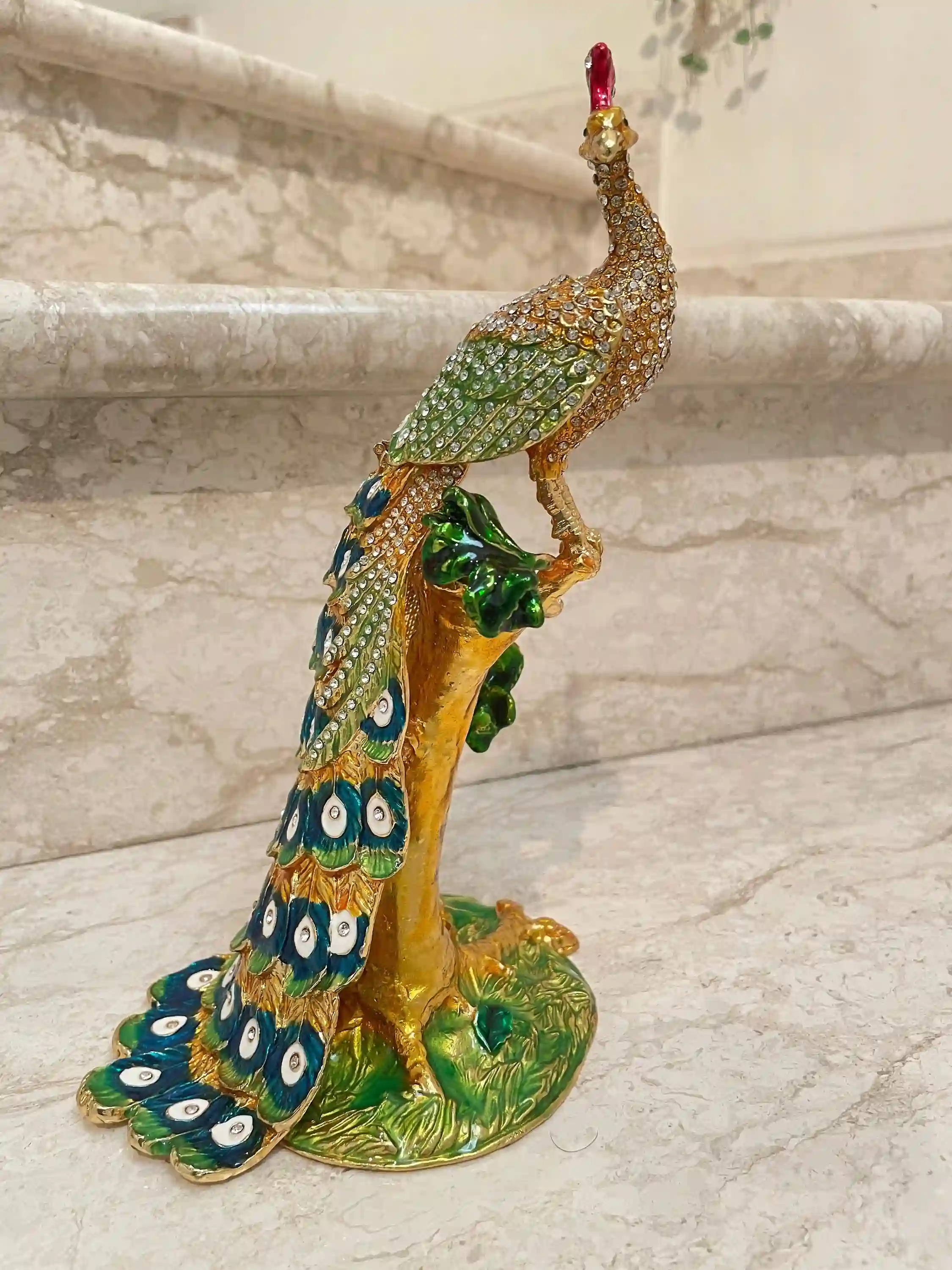 Handmade, Peacock Faberge-Style Egg, Faberge-Style Egg Necklace, Gold Bracelet, Faberge Egg Ornament & Jewelry Birthday 21st Anniversary Gift for her 