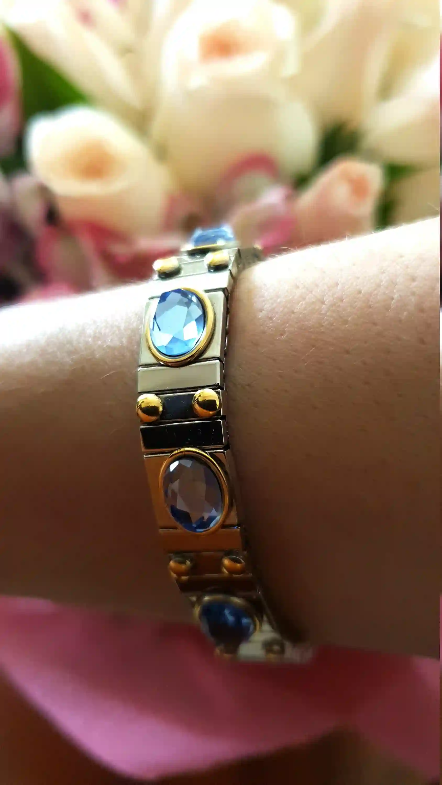 Blue TOPAZ Bracelet/HANDMADE Bracelet for Women/Blue Stacking Bracelet Gift/SILVER Bracelet Women/Gift for her/Wedding Glam Hand jewelry 
