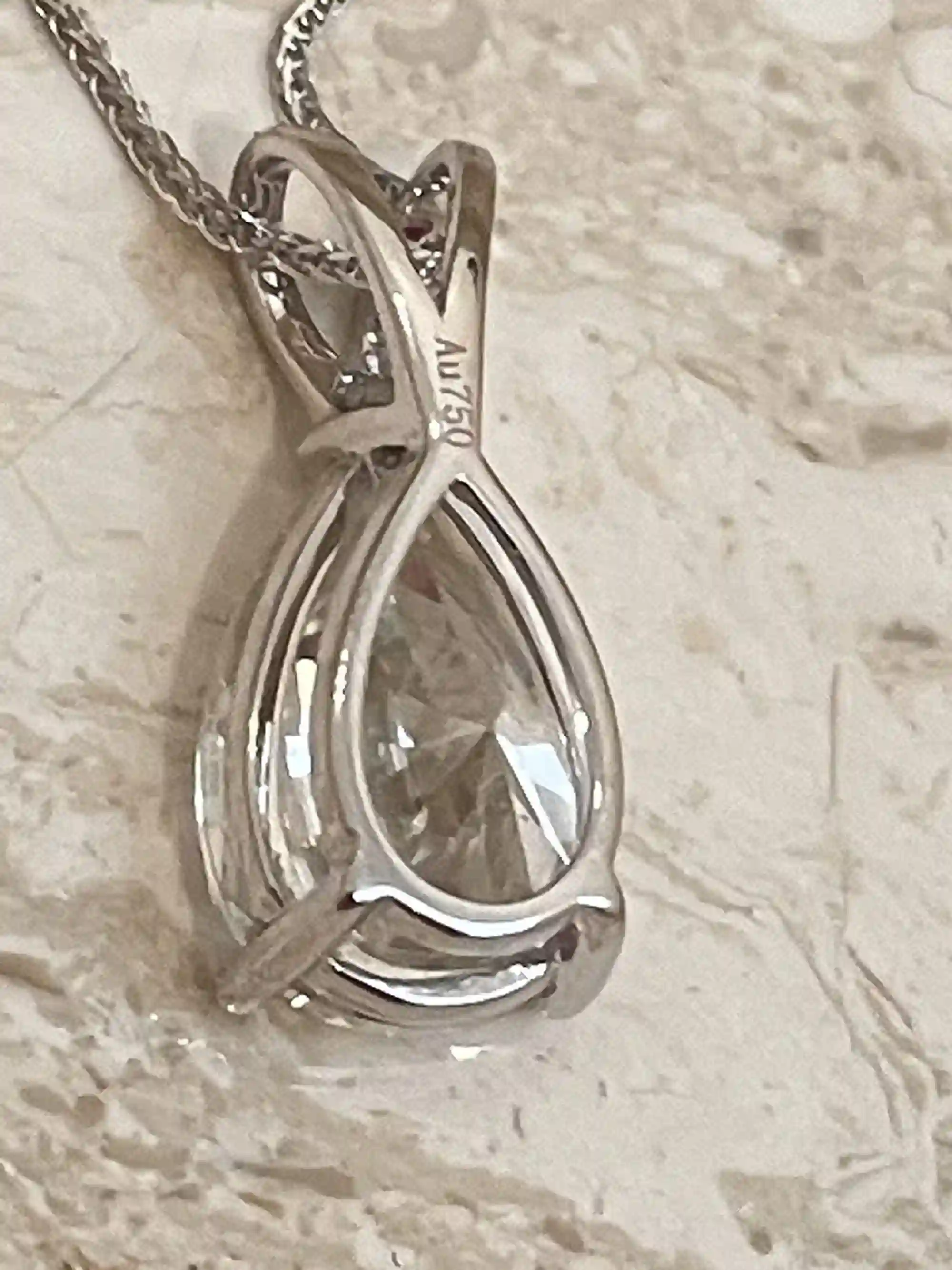 2 ctw Tear Drop Diamond Pendant Diamond Necklace Pear Shape Pendant Drop Pendant SOLID 18k White Gold Bridal Diamond Necklace gift CERTIFIED 