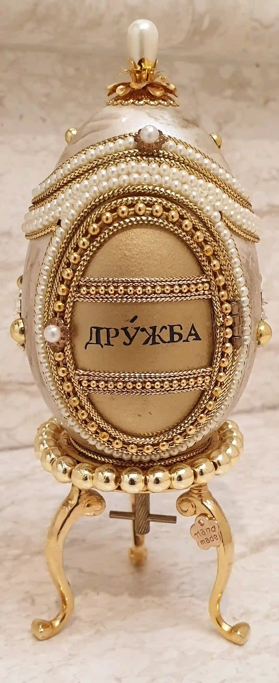 Forever Friends Gift Egg Faberge style ONLYONE 24k Faberge VINTAGE Wreath Faberge Music Box Fabrege Trinket Swarovsk Diamond 1ct Photo Frame 