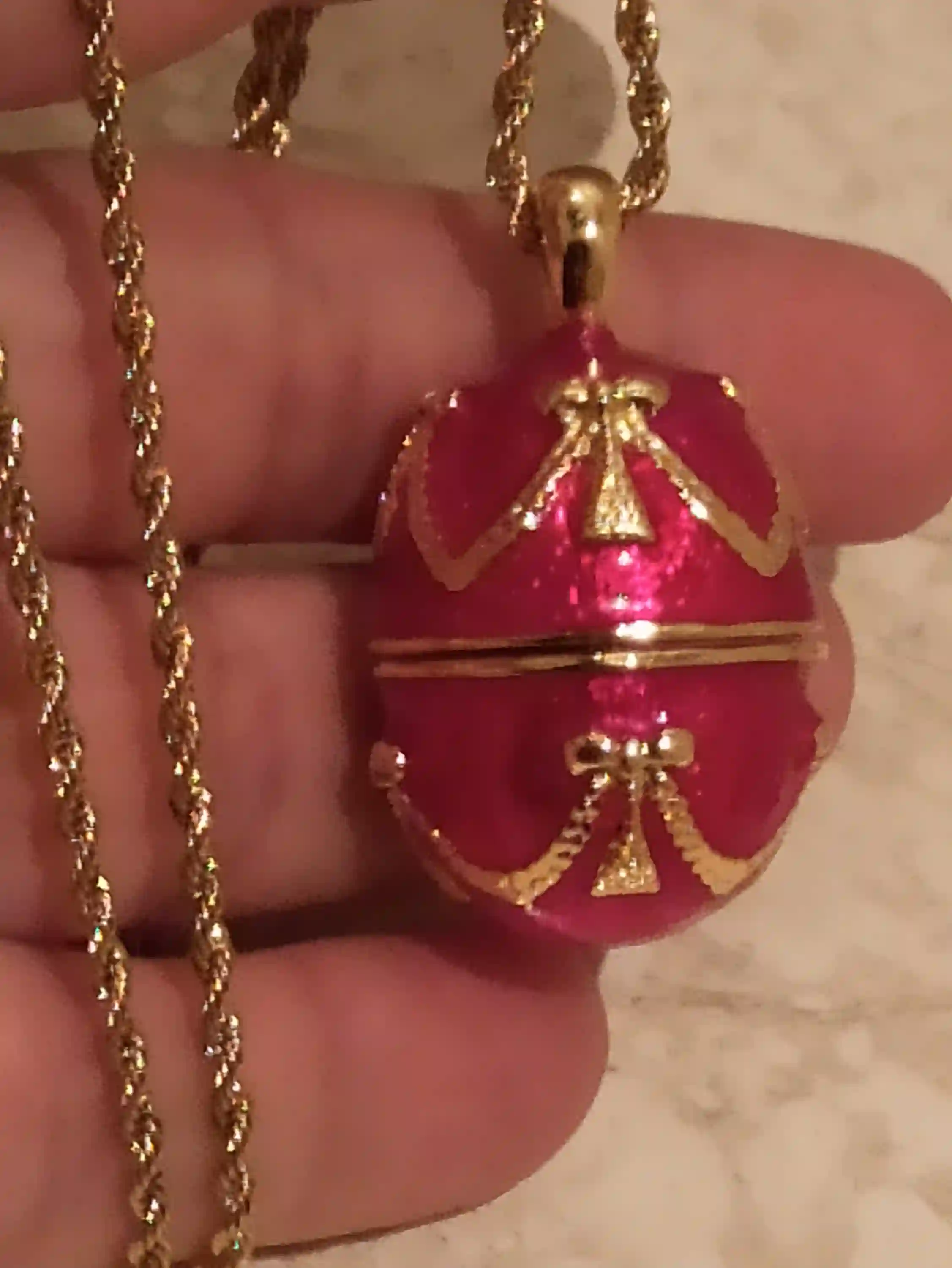 Mothers Day gift from daughter,Red Faberge-Style egg MUSIC box Trinket & Faberge style egg pendant ,Wife Birthday Mom gift,Sister Anniversary wife 