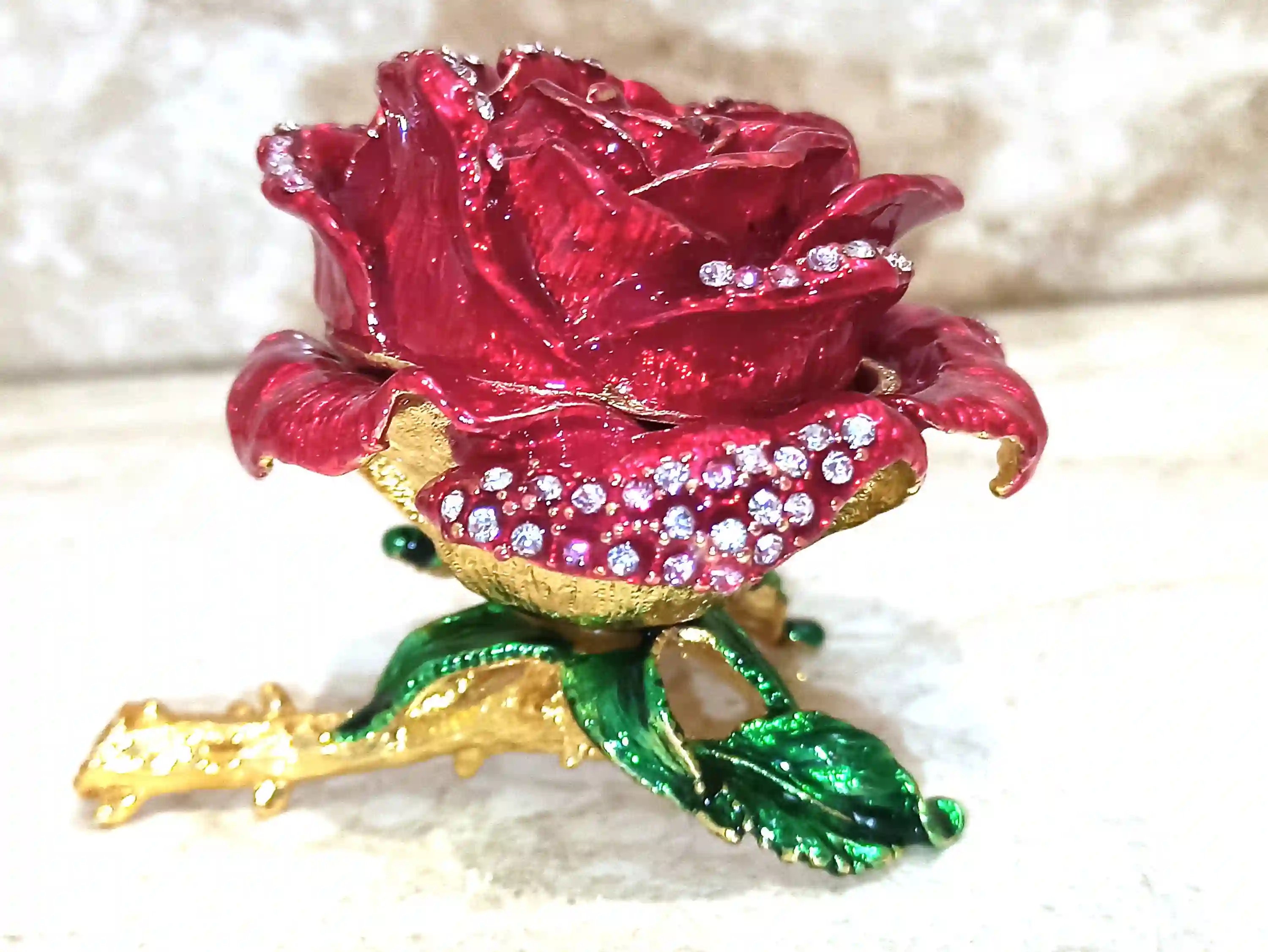 7ct, 24k Gold Jewelry Handmade, Luxury Christmas Gift Set, Egg Faberge, 24k GOLD Rose, Faberge egg Trinket Box, Faberge Egg Necklace 