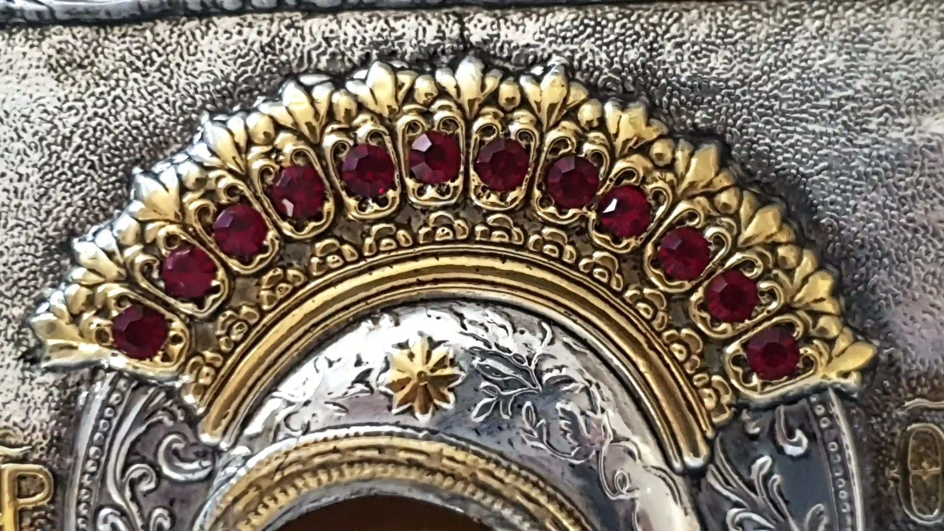 Solid Silver BYZANTINE Icon 24kt GOLD EASTERN Orthodox Russian Christian Handmade Virgin Mary Our Lady Panagia Kykko Theotoko Tarnish free 