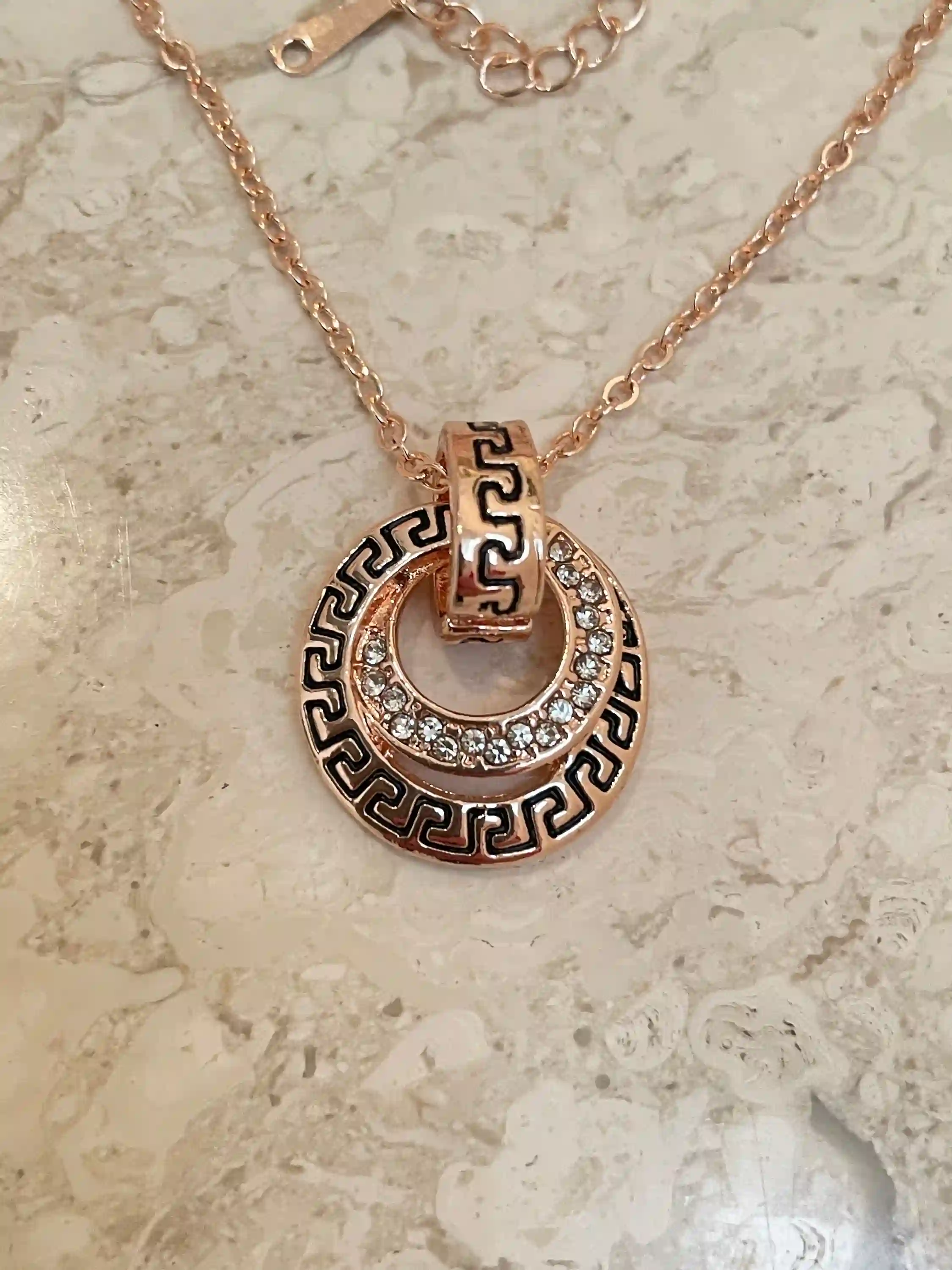 24k Rose Gold Antique Jewelry Set Eternity Necklace Infinity Earrings Eternity bracelet Handmade Jewellery Unique Graduation gifts for her 