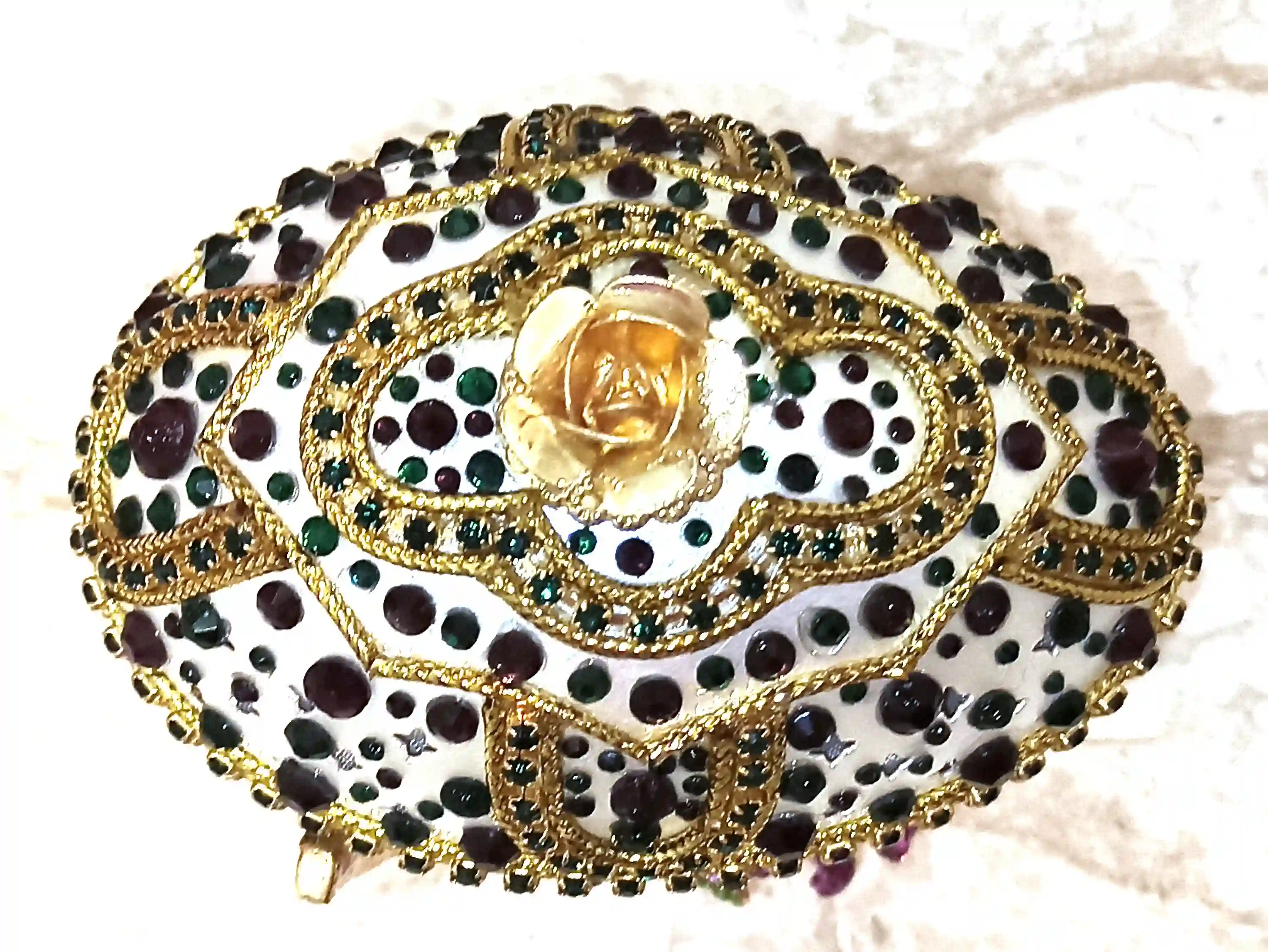 One Of a Kind, Faberge Egg style Jewelry Box SET, Amethyst, Fabrege Egg, Musical, Faberge Egg Box & Handmade Bracelet ,24k GOLD, HANDCARVED 