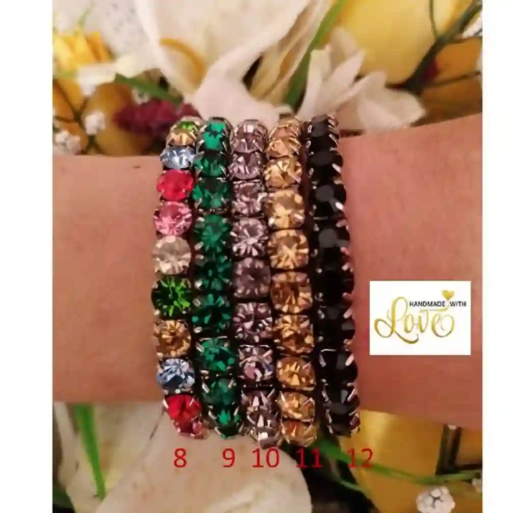 RUBY Jewelry, 18K White GOLD Austrian Crystal Tennis Bracelet Ruby Jewellery for her July Birthstone Bridesmaid Tennis braclet for Wedding 