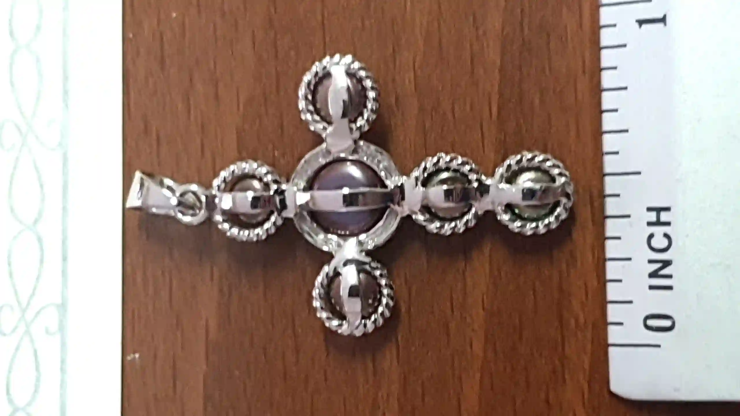 SILVER PEARL Pendant Cross for Women/Grey Pearl Jewelry Christian Gift for her/Real Pearl Necklace Cross on Chain Solid Sterling Silver HMDE 