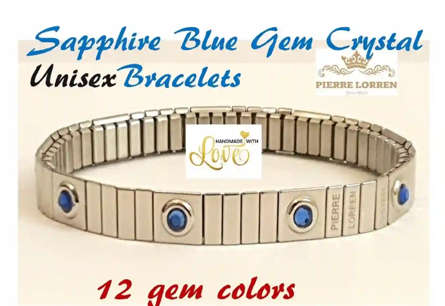 Unisex Silver Sapphire bracelet /Couples Bracelet Gift/Father Daughter Bracelet/His her Bracelet/Bracelet for best friends/His Hers Bracelet 