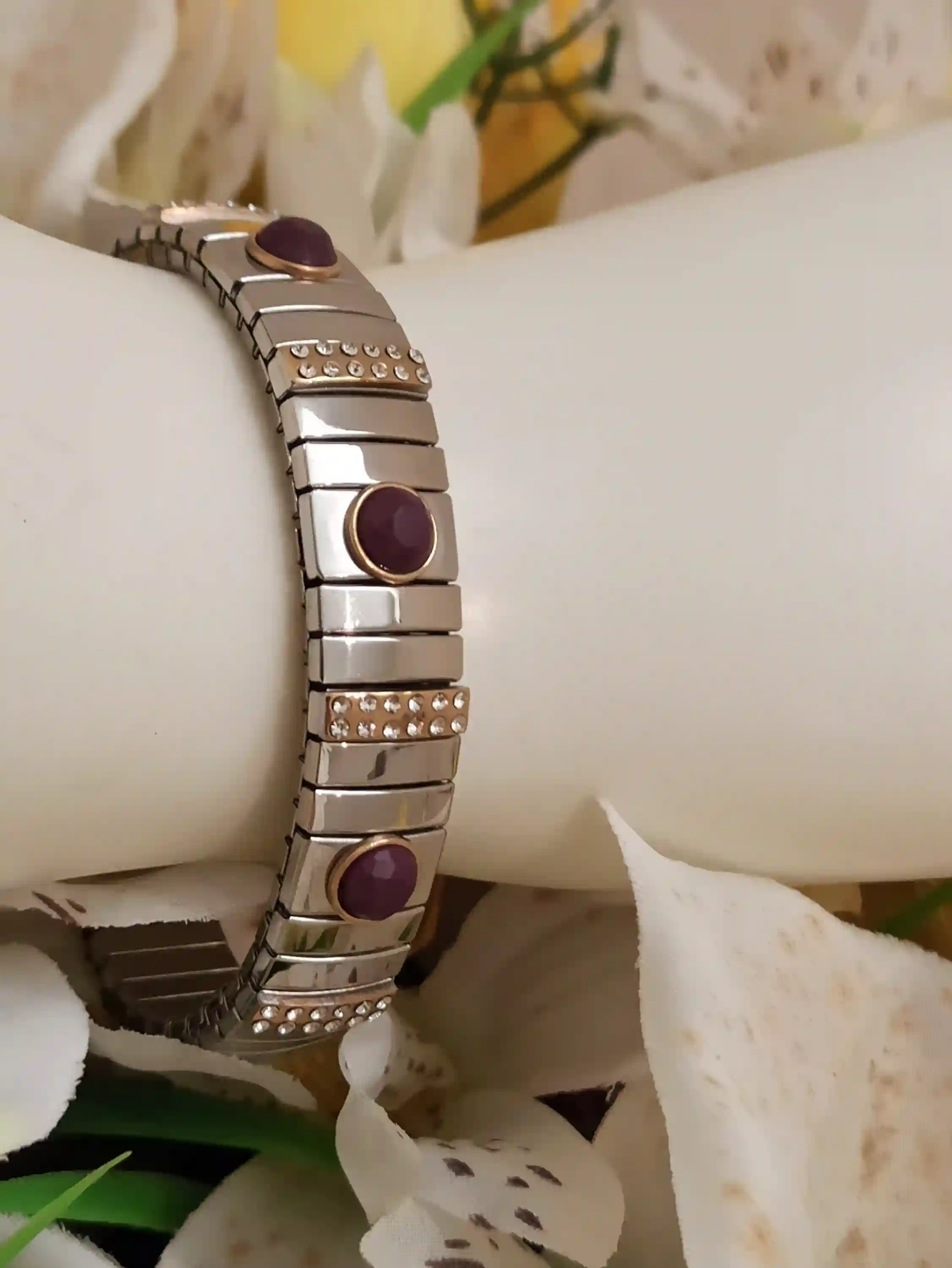Amethyst Jewelry/ Amethyst Bracelet/Purple Stone Bracelet/ Silver Bracelet Women/Flex Bracelet/ 7th Anniversary Gift/Birthday Gift for Women 