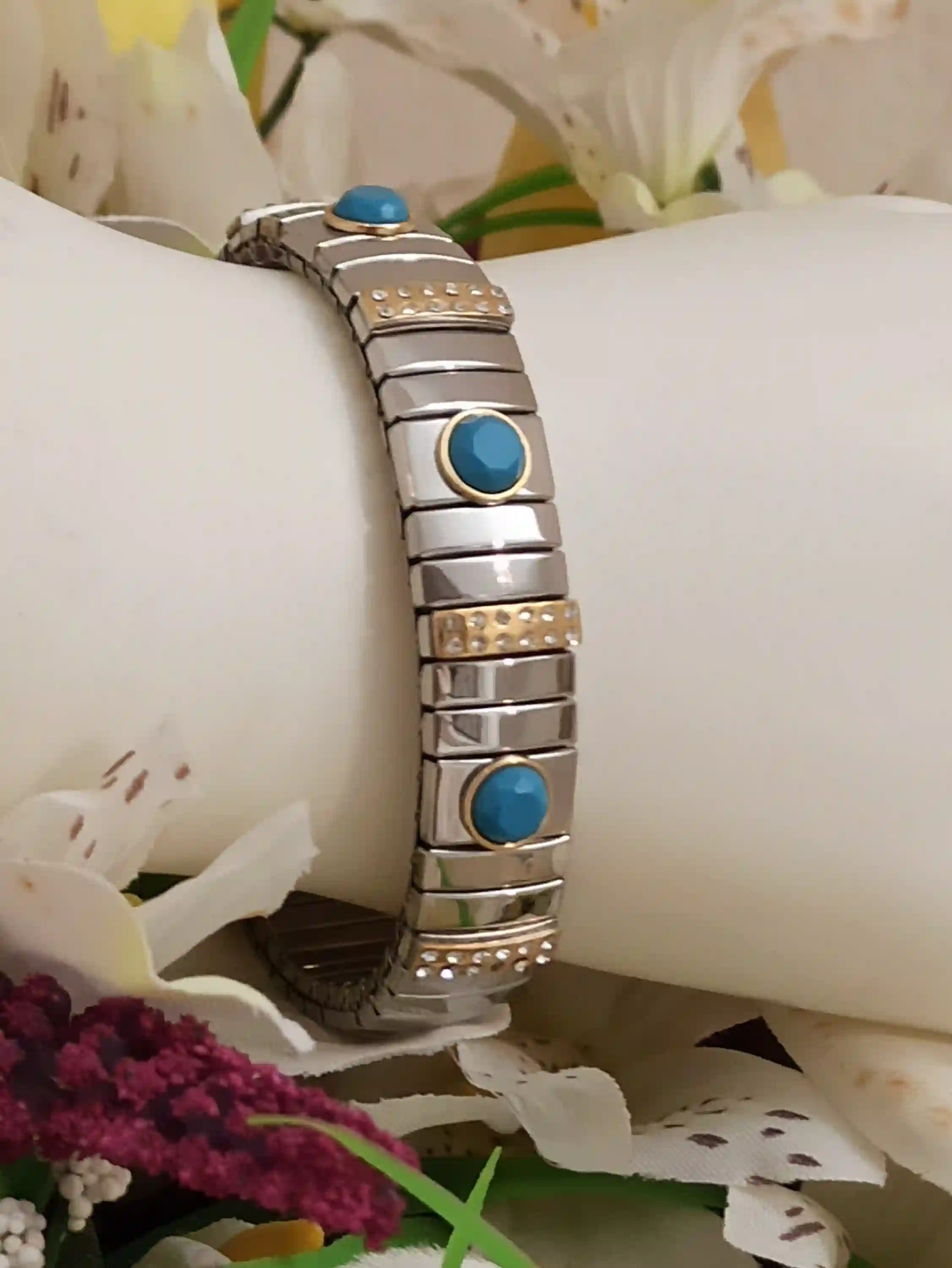 Turquoise Bracelet/ Torque Bracelet/Torquoise Jewellery/Blue Bracelet for women/Turquoise Bracelet for women/Gift for Her/Swarovski bracelet 