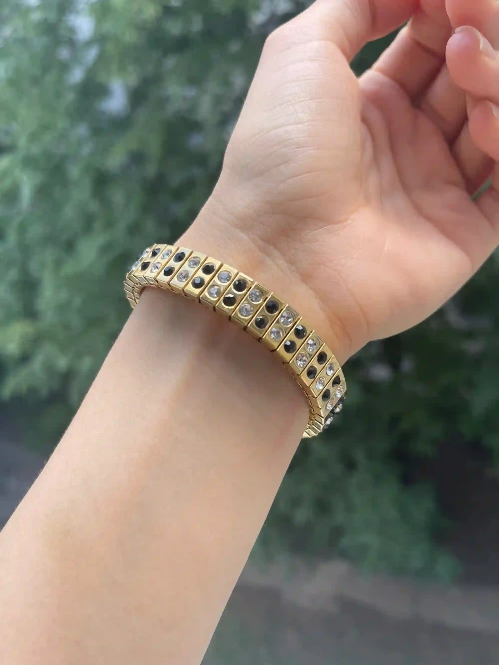 2ct Onyx Handmade Jewelry 24k Gold Black Onyx bracelet Birthday gift Minimalist bracelet Mother of the Bride Bracelet Femme Ready to ship 