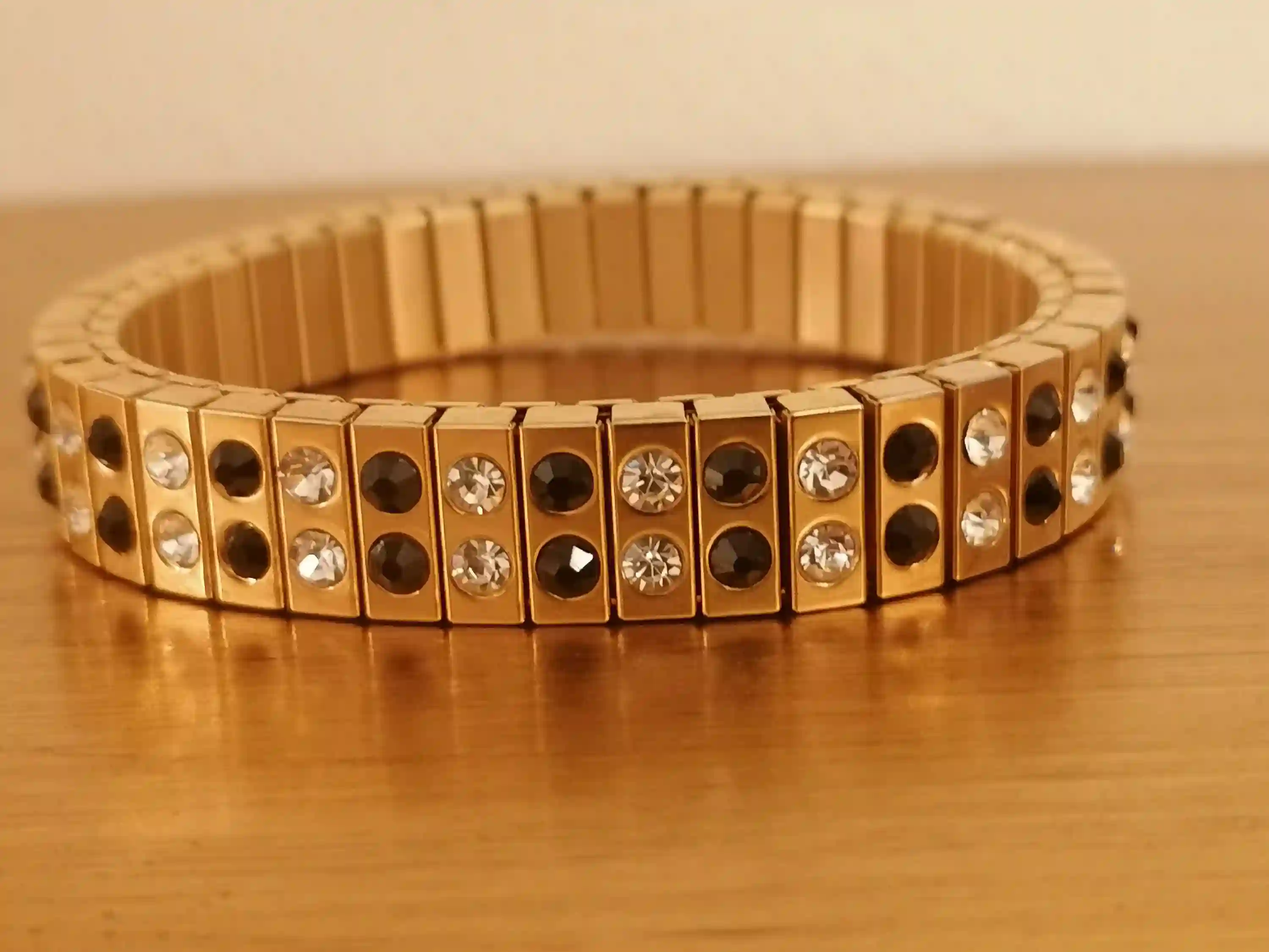 Ladies Bracelet WEDDING gift ideas BRIDAL bangle GOLD diamond Stretch Swarovski Crystal bracelet 24K Gold Evening Formal Womens Jewelry Gift 