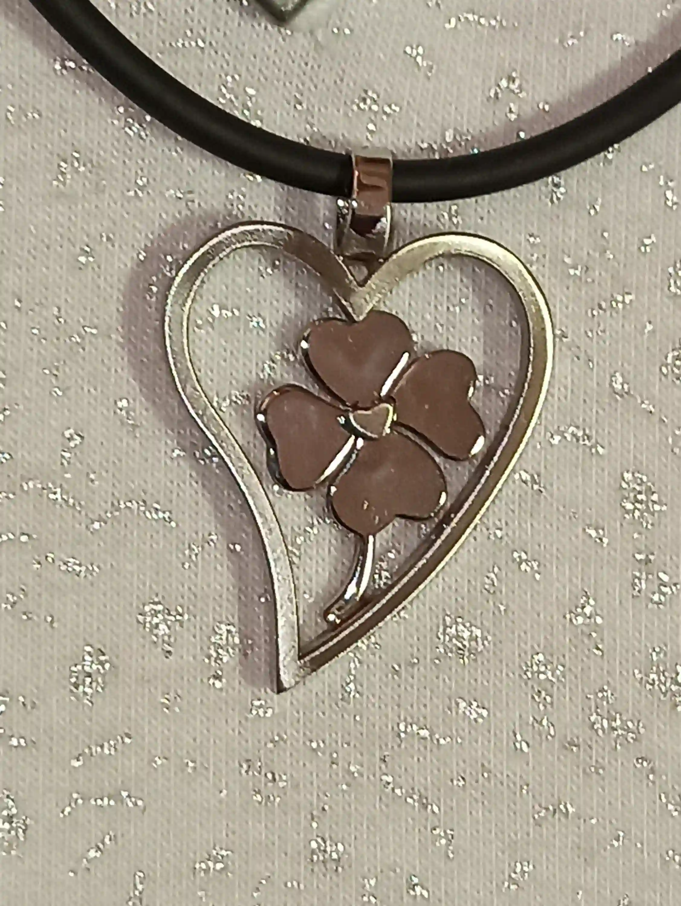 SILVER Clover Pendant Necklace/Four Leaf Clover Necklace/GOOD LUCK Necklace/Clover Charm Necklace/ St Patricks Day Necklace Shamrock Jewelry 