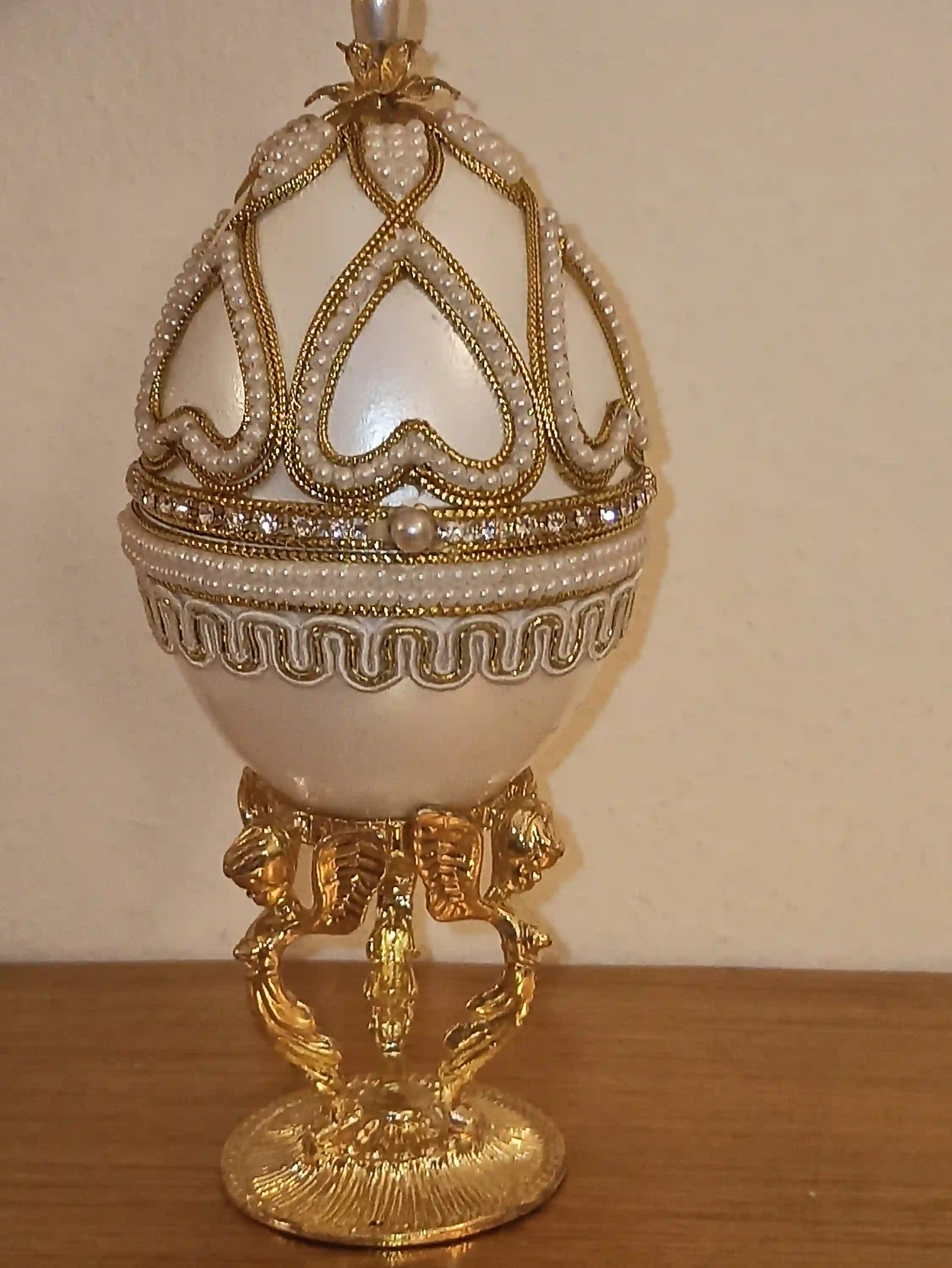 Guardian Angels NATURAL Egg FABERGE-Style Music Jewelry Box Home Protection Moving Away Communion Confirmation 16th 18th 21st 30th 40th 50th Gifts 