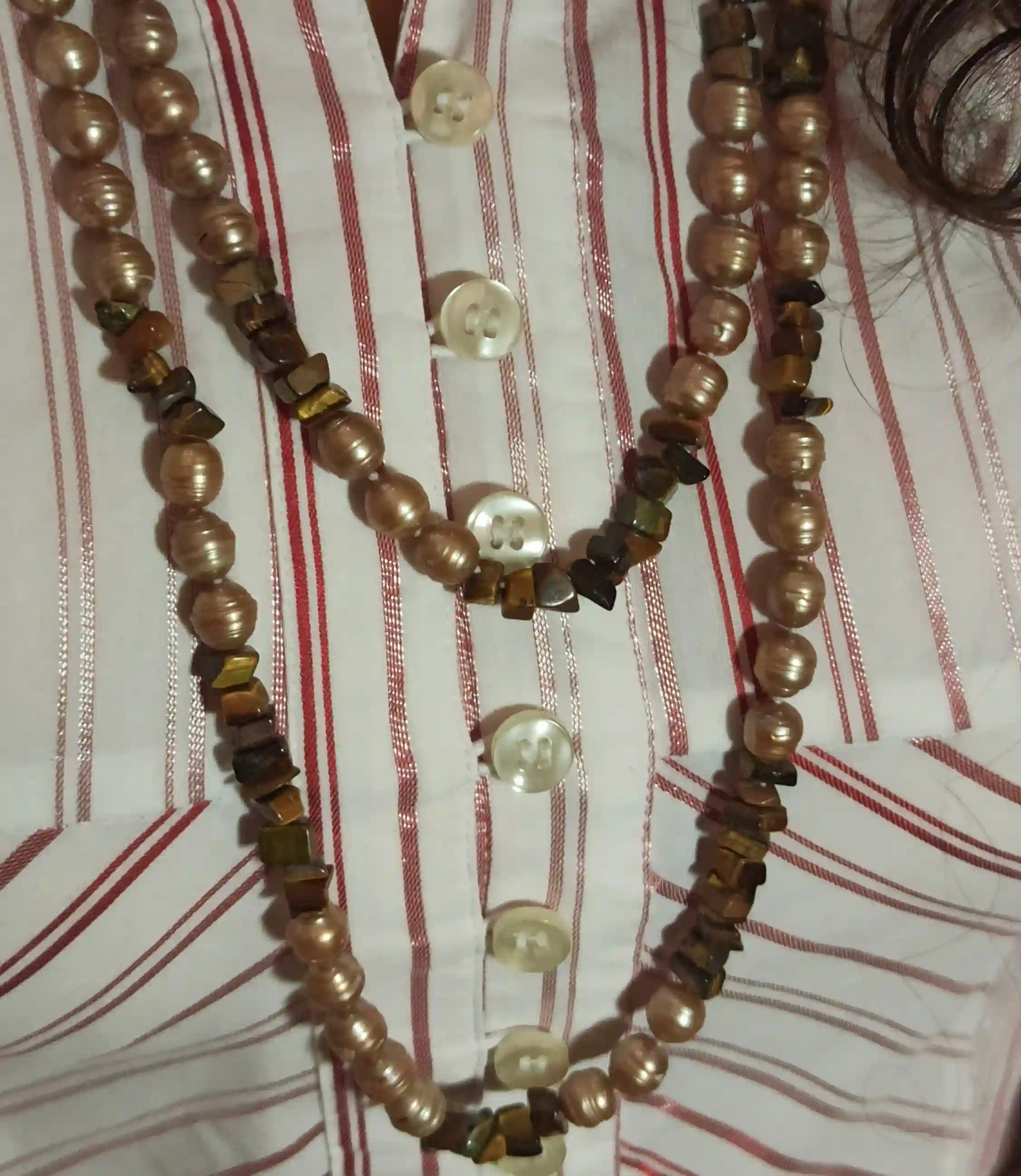 Tan Necklaces for women Genuine Pearl/Freshwater AAA Pearl Necklace Extra long/Butterscoth Freshwater Pearl Necklace Handstrung Jewelry Gift 
