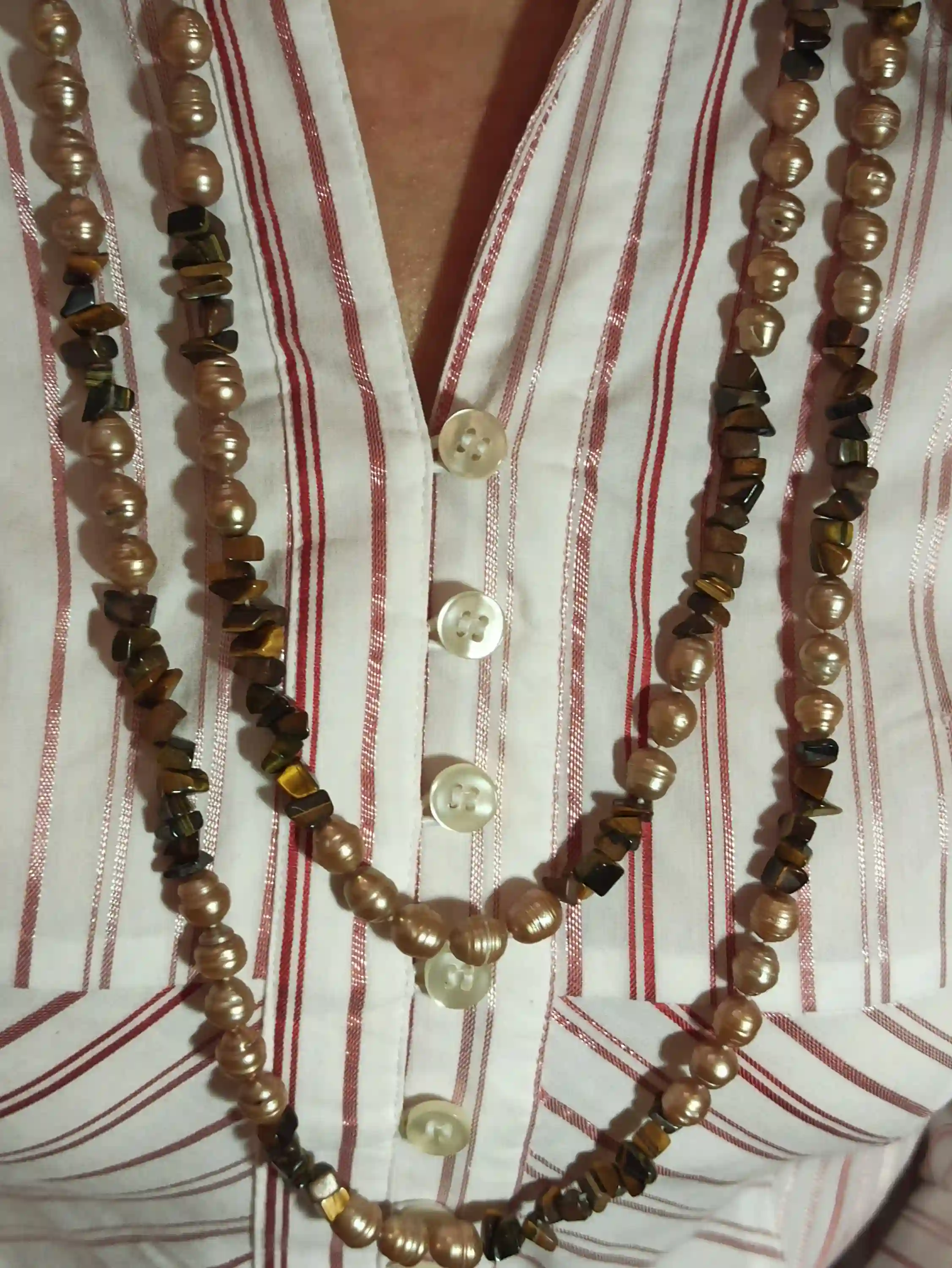 Tan Necklaces for women Genuine Pearl/Freshwater AAA Pearl Necklace Extra long/Butterscoth Freshwater Pearl Necklace Handstrung Jewelry Gift 