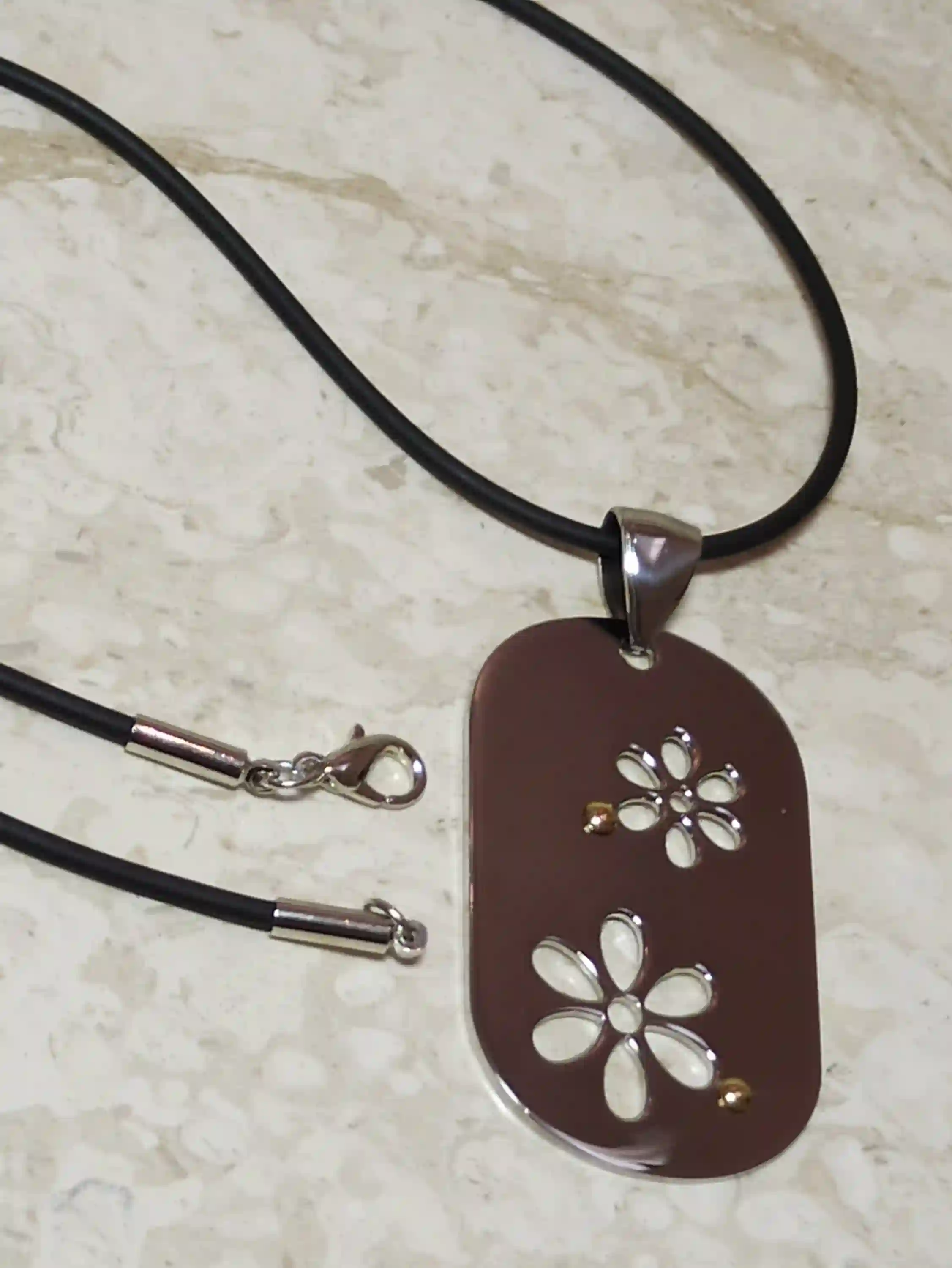GREEK SILVER Flower Necklace Pendant/24kt Gold Flower Jewelry for women/Modern Necklace Pendant/HANDMADE Necklace Pendant/Forget me Not gift 