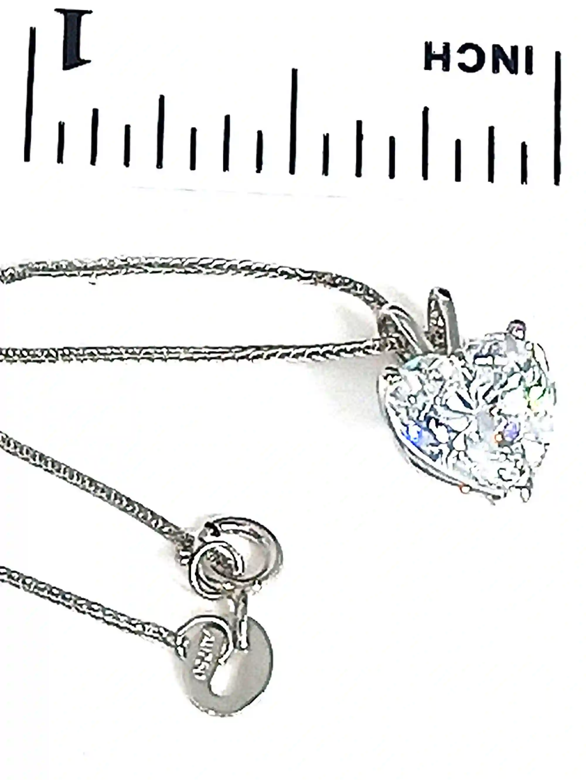 18k White Gold Heart Necklace Heart Shaped DIAMOND Solitaire 18k Solid Gold Pendant Heart Shaped Jewelry Mothers day Handmade Jewelry 1.5ct 