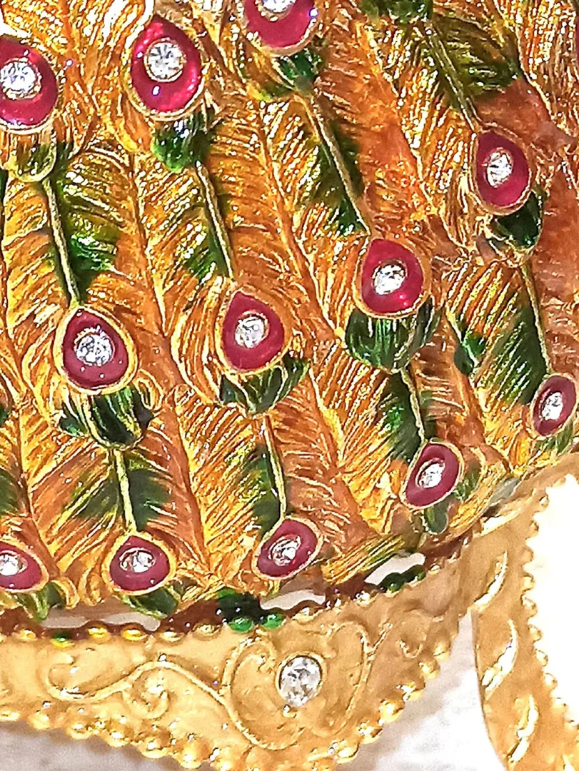 XL Rainbow Faberge Egg Style 24k Gold Fabergé Egg, Peacock/Faberge Egg/ Trinket Box, Couples Gift / Faberge Egg Jewelry Box, Unique Wedding Gift.
