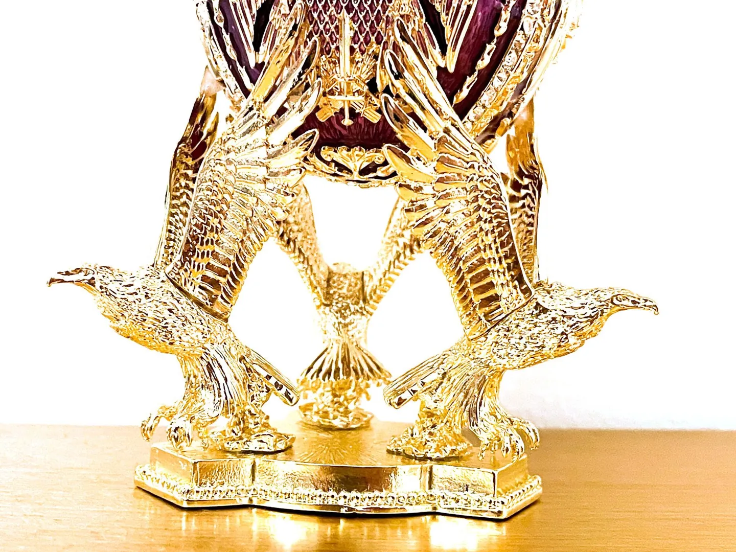Limited Edition Musical Amethyst Faberge Egg Pure Gold Decor Swarovski Crystal Diamond Faberge Style Egg Graduation Anniversary Birthday Gift