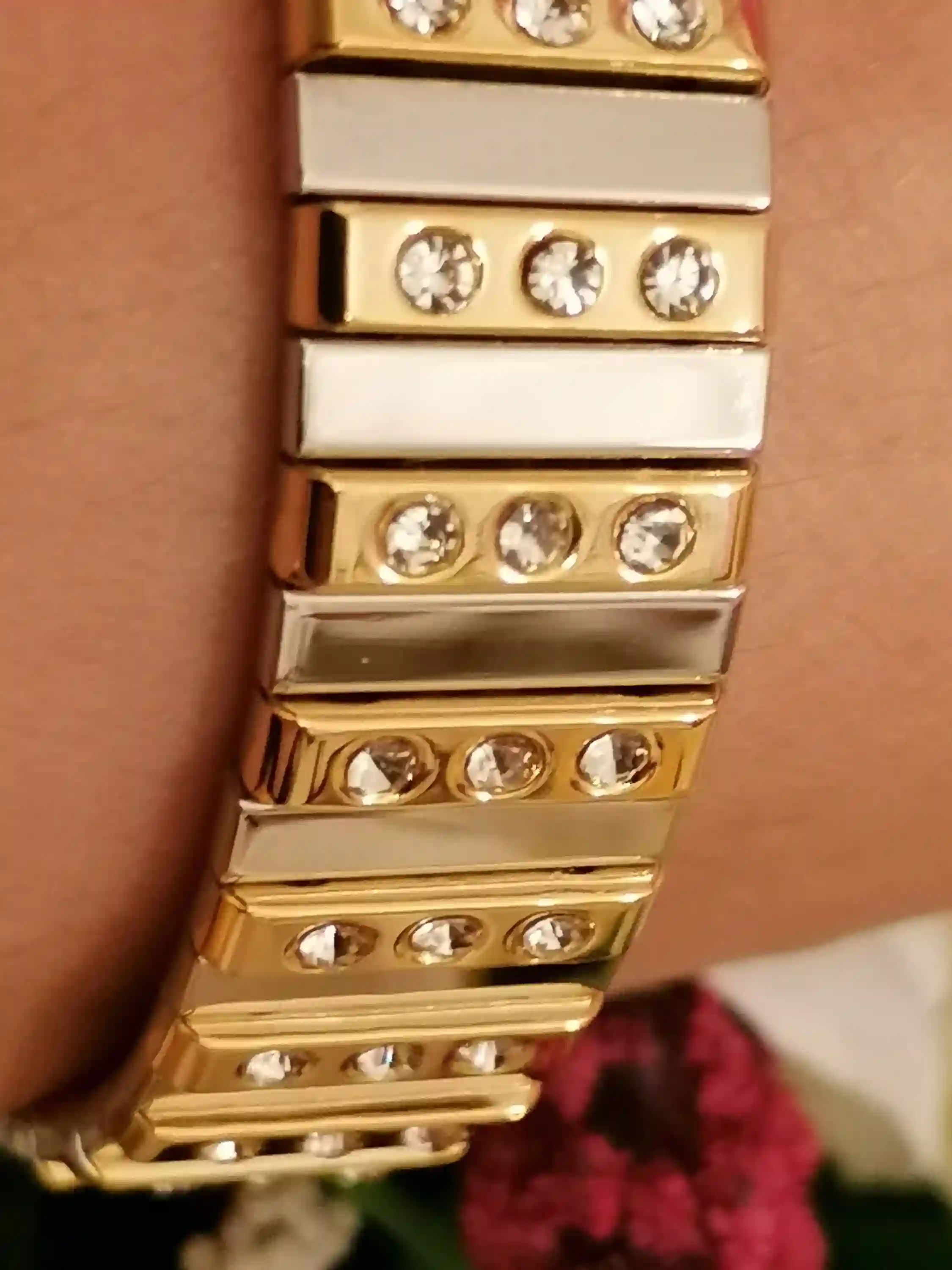Formal Jewelry UNIQUE Gift 24k Gold Bracelet for women 1.75ct HANDMADE 87 Swarovski Crystal Diamond Gem 1