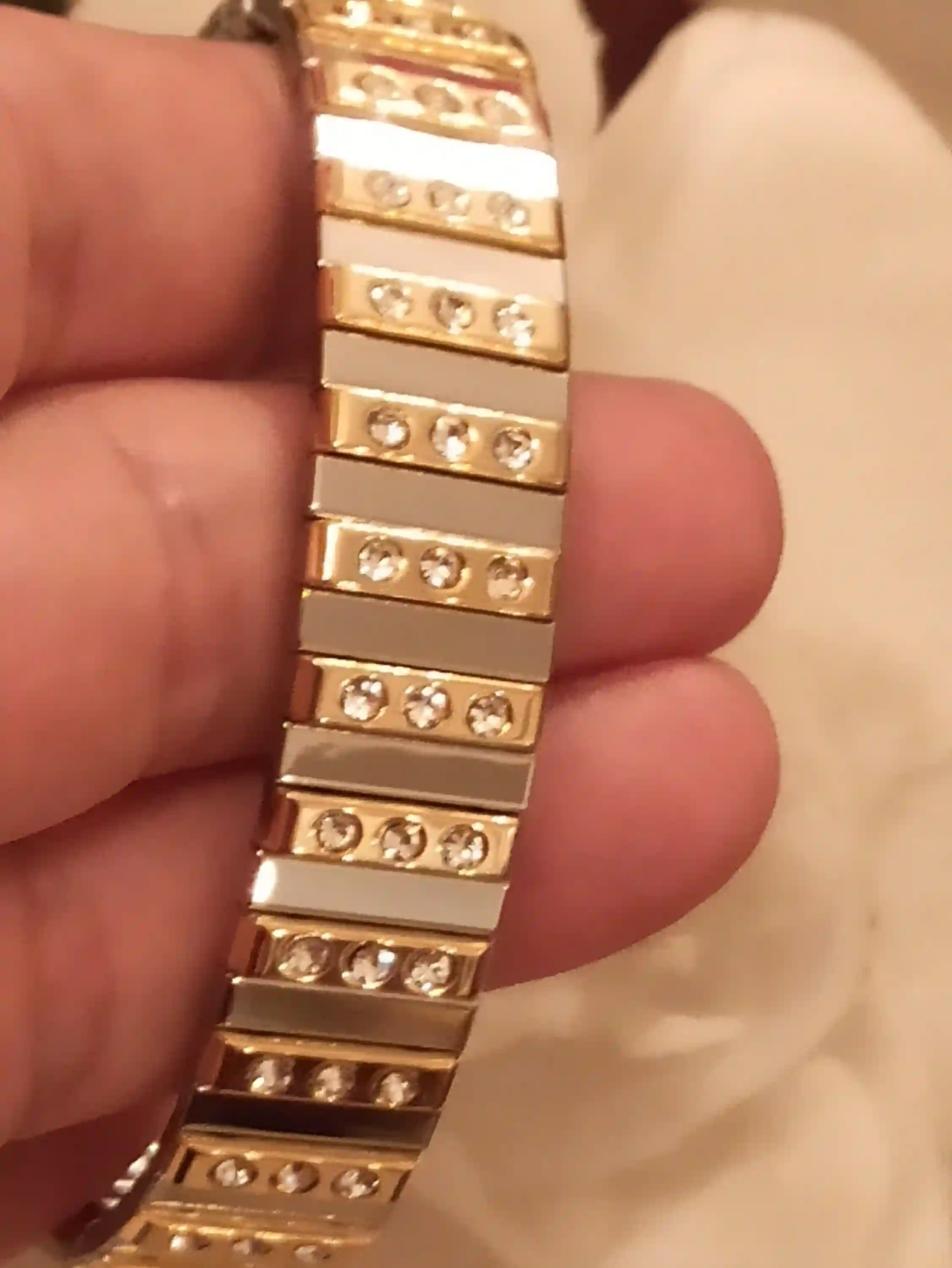 Formal Jewelry UNIQUE Gift 24k Gold Bracelet for women 1.75ct HANDMADE 87 Swarovski Crystal Diamond Gem 1