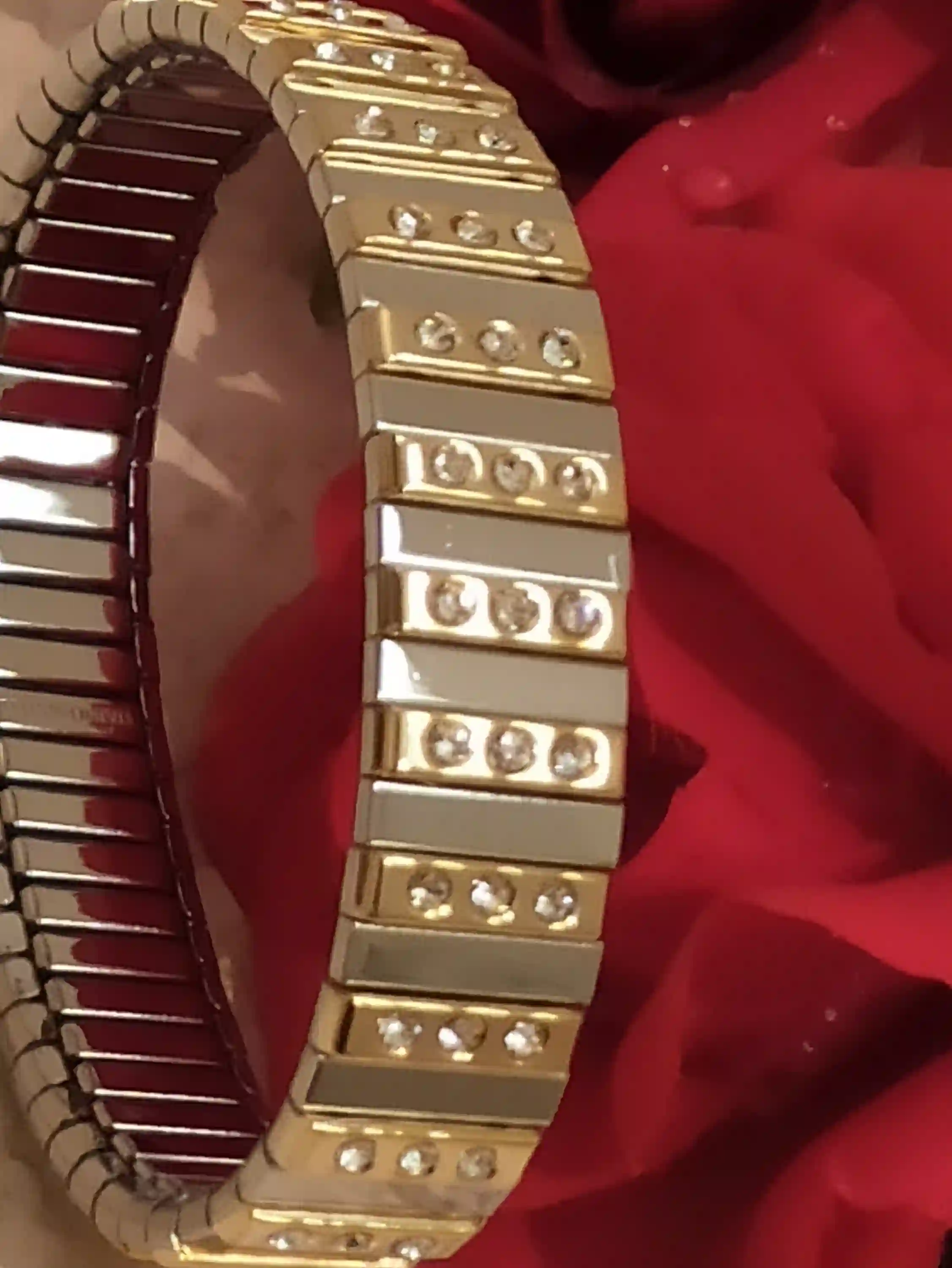 Formal Jewelry UNIQUE Gift 24k Gold Bracelet for women 1.75ct HANDMADE 87 Swarovski Crystal Diamond Gem 1