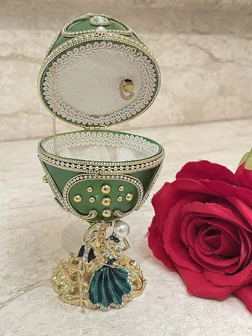 Faberge Egg Music, Gift for Couple, Faberge Egg Bridal Shower Gift, Faberge Egg Parents Anniversary, Couple Wedding Gift, Faberge Trinket Box.