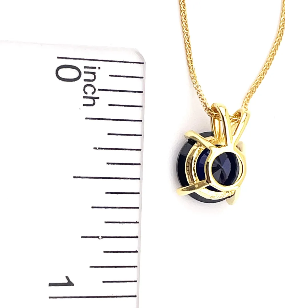 2 carat Certified NATURAL Sapphire Pendant Necklace Solitaire SOLID 18k Gold Sapphire Jewelry Fine Jewelry Birthday gift for her