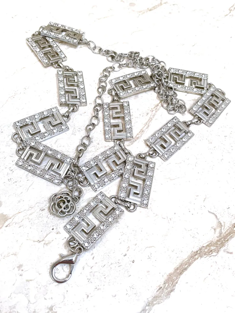 Ancient Greece Key Belt White Gold Silver Meander Greek Key Jewelry Geometric Meandros Handmade Jewelry PROSPERITY SUCCESS INFINITY gifts.