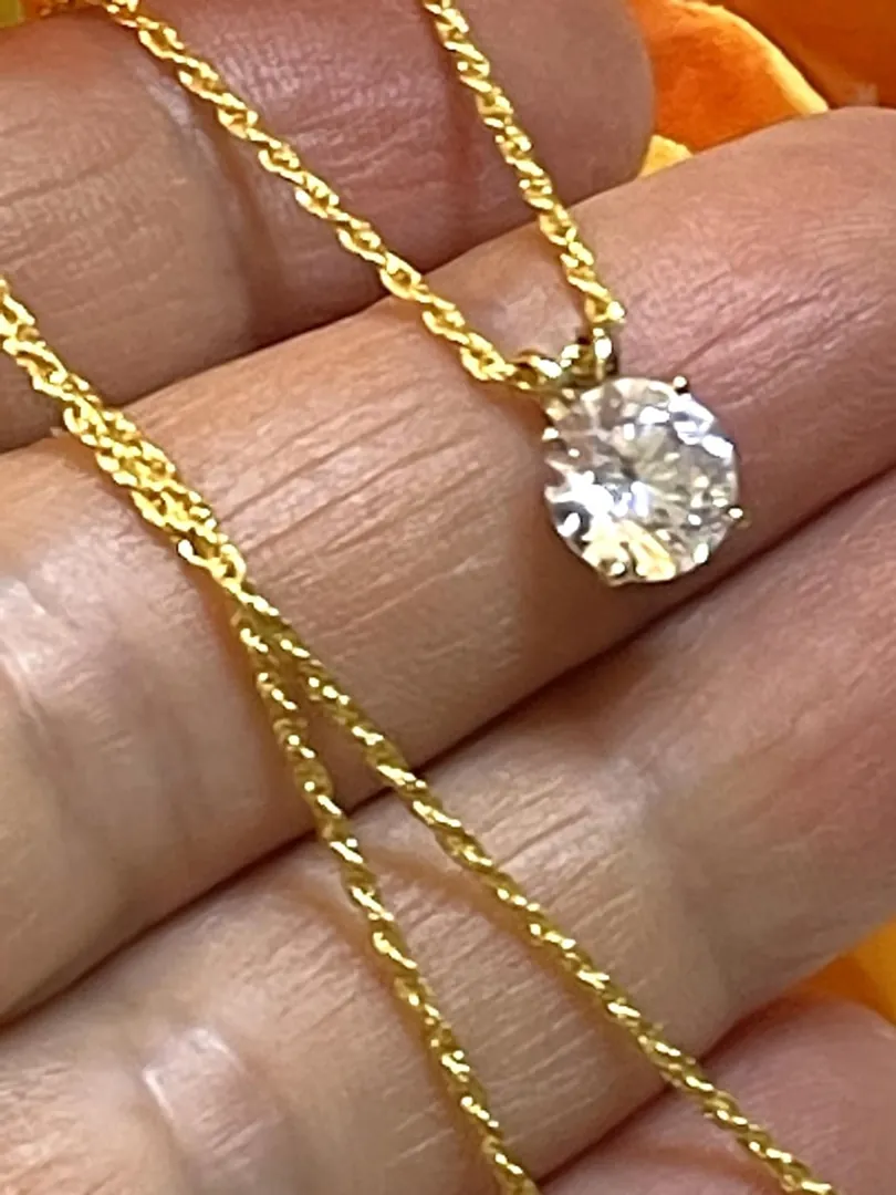 18k SOLID GOLD Diamond Necklace Diamond Earrings Diamond Jewelry SET Gold Necklace Twisted Rope Chain 18