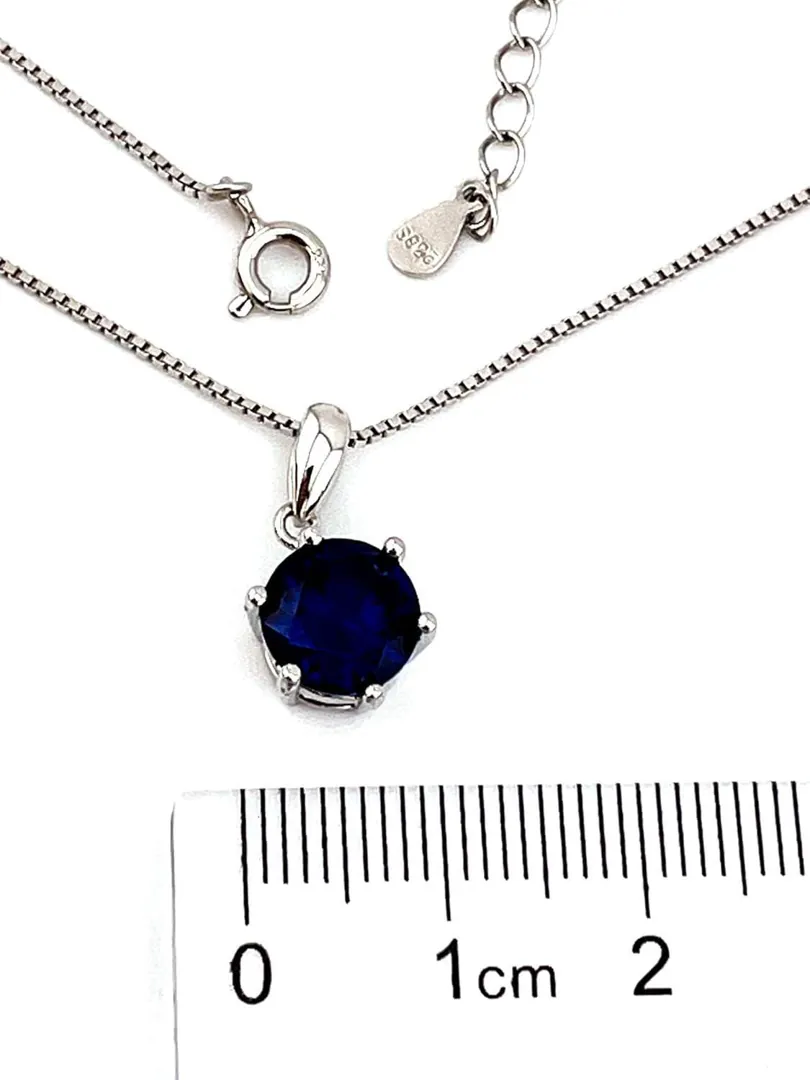 2 Carat Sapphire Pendant Necklace - Sapphire Necklace - Sapphire Jewelry September Birthstone Blue Sapphire Jewelry - Birthday Gift for Her