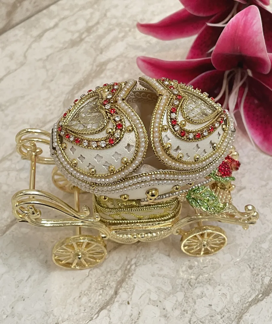 RUBY Faberge Egg Music Faberge Music Box HANDCARVED 24k Gold & Faberge Necklace Faberge Egg Style Gift for Her 35th Wedding Anniversary Gift