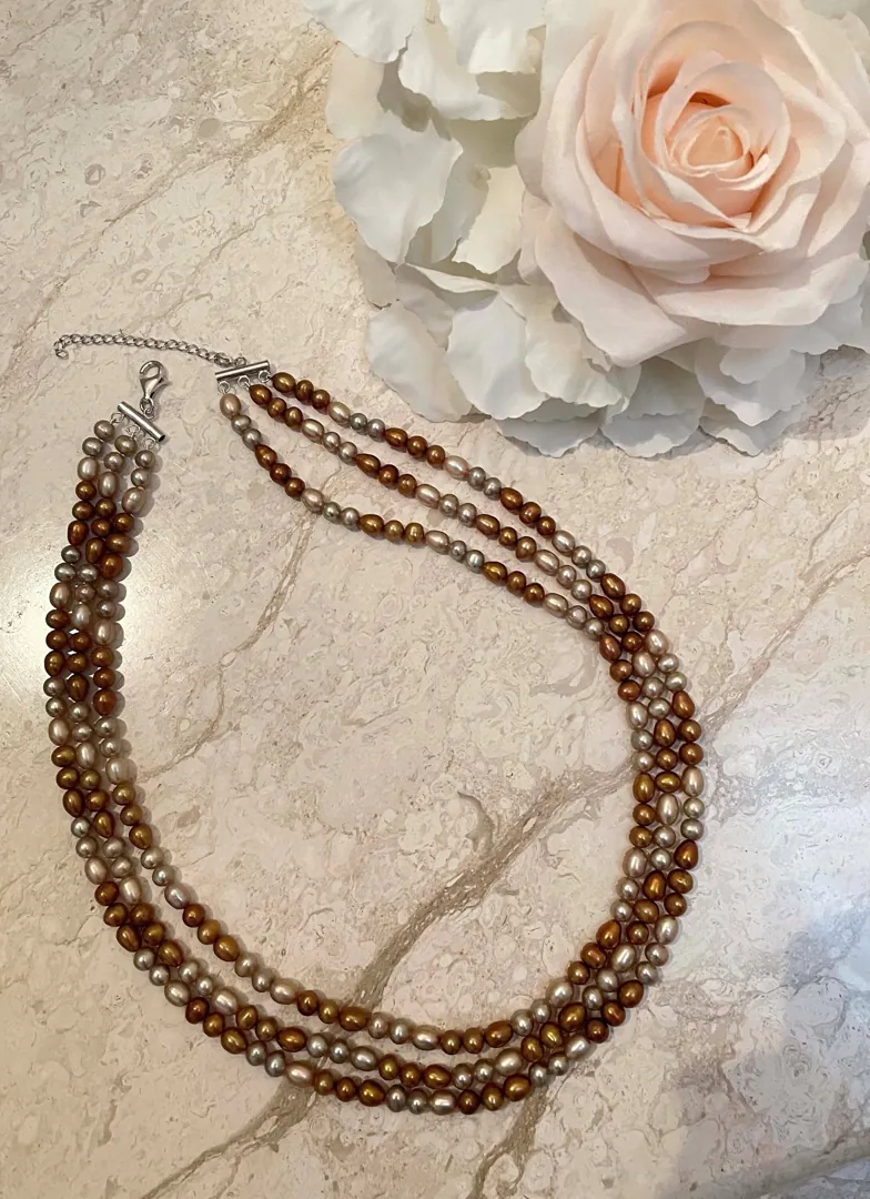 Designer South Sea Pearls Vintage Brown Japanese Pearl Necklace Pearl Jewelry Natural Pearls Solid Silver 18k White Gold Pearl Necklace Mom