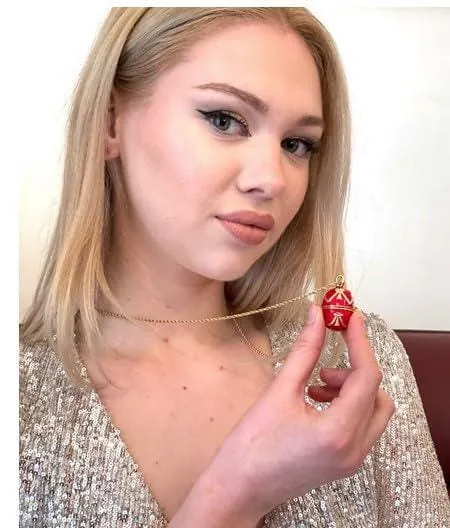 2019 PierreLorren NATURAL Red Faberge Egg Music Box & Faberge Egg Pendant Fabergé Egg Style Jewelry Box Pure Gold Decor HANDMADE Anniversary