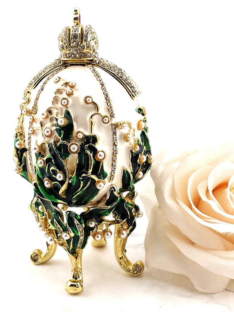 Faberge Egg style GOLD Swarovski Eggs Birthday Christmas gift for Him Good LUCK Handmade Men's Fabergé Imperial Egg by Pierre Lorren.