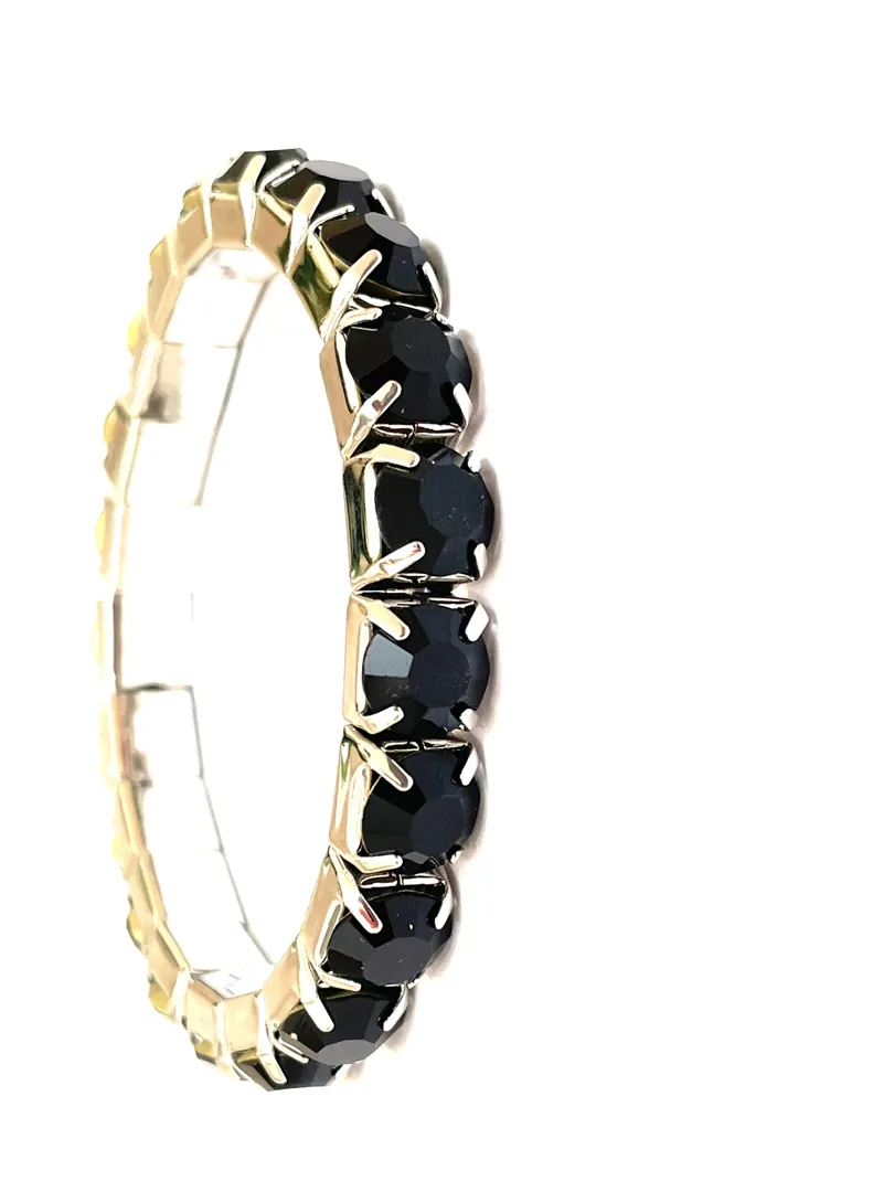 BLACK Jewelry Silver Onyx Bracelet Tennis Bracelet Gemstone Bracelet Onyx Jewelry Black Evening Bracelet Dainty Bracelet Onyx Gift for her