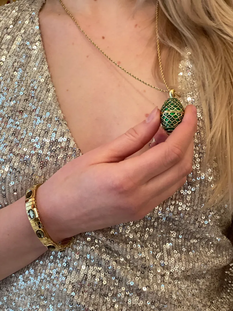 ONE OF A KIND - Antique Faberge egg style. Egg + Fabergé jewelry - Faberge Egg Music Box - Decorative Faberge Egg - Crown Regal Collection.