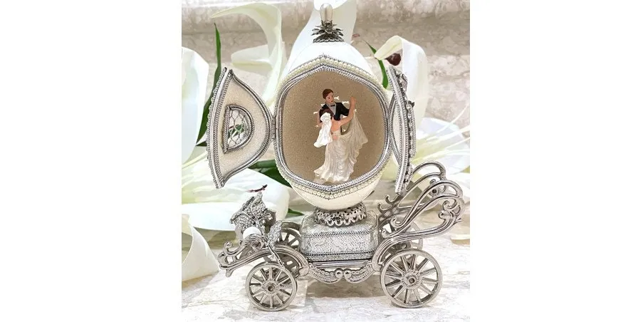 1980 One of a Kind Faberge Egg Ring Holder Faberge Style Egg - Faberge Pendant Necklace Set 18th Birthday Anniversary Gift Faberge Love Rose