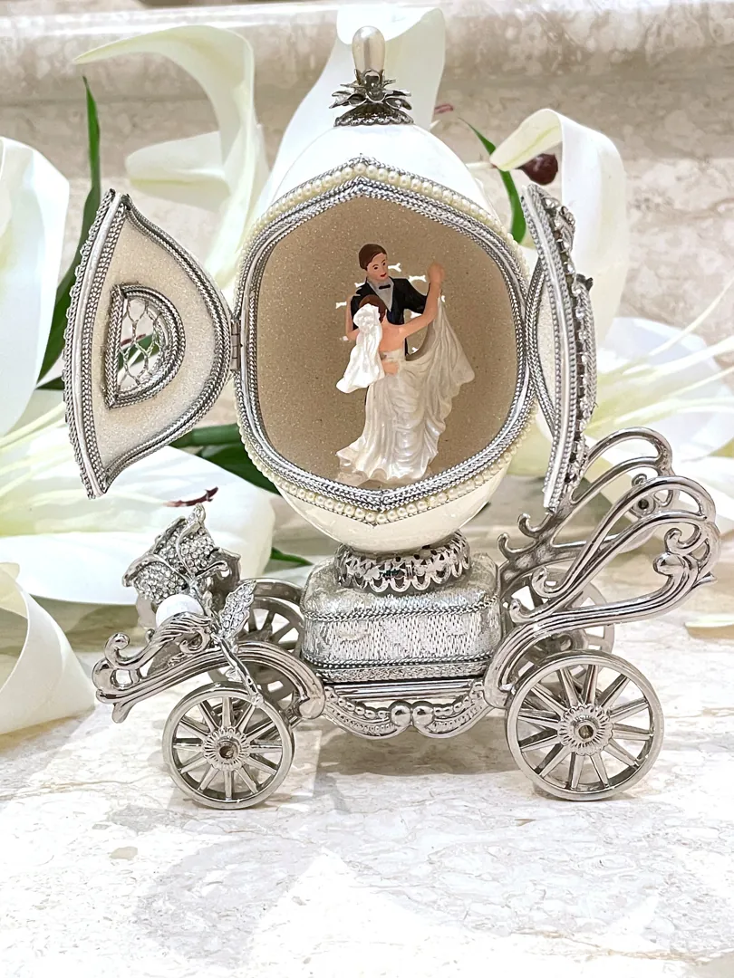 Fabergé Egg Antique Imperial Fabergé Style Egg 1989 Gift for Wife 35-Year Anniversary Gift Bride Wedding Day Bridal Shower Gift for Daughter