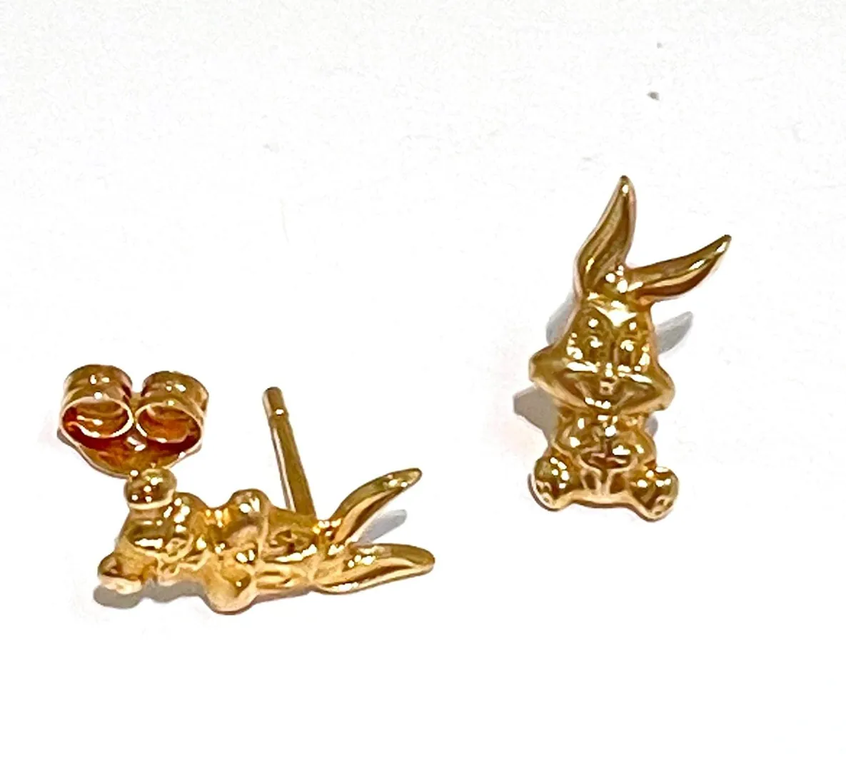 Donald Duck Earrings - SOLID 18k Gold - Vintage Warner Bros Jewelry for women - Donald Duck Stud Earrings -