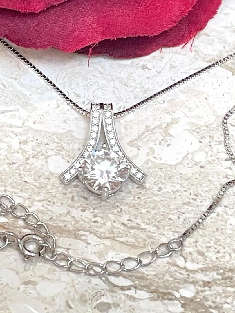 2.25ct Certified Diamond Necklace Pendant 2 Carat Diamond Stud Earrings Diamond Bridal Set Silver 18k Gold Diamond Jewelry for Bride