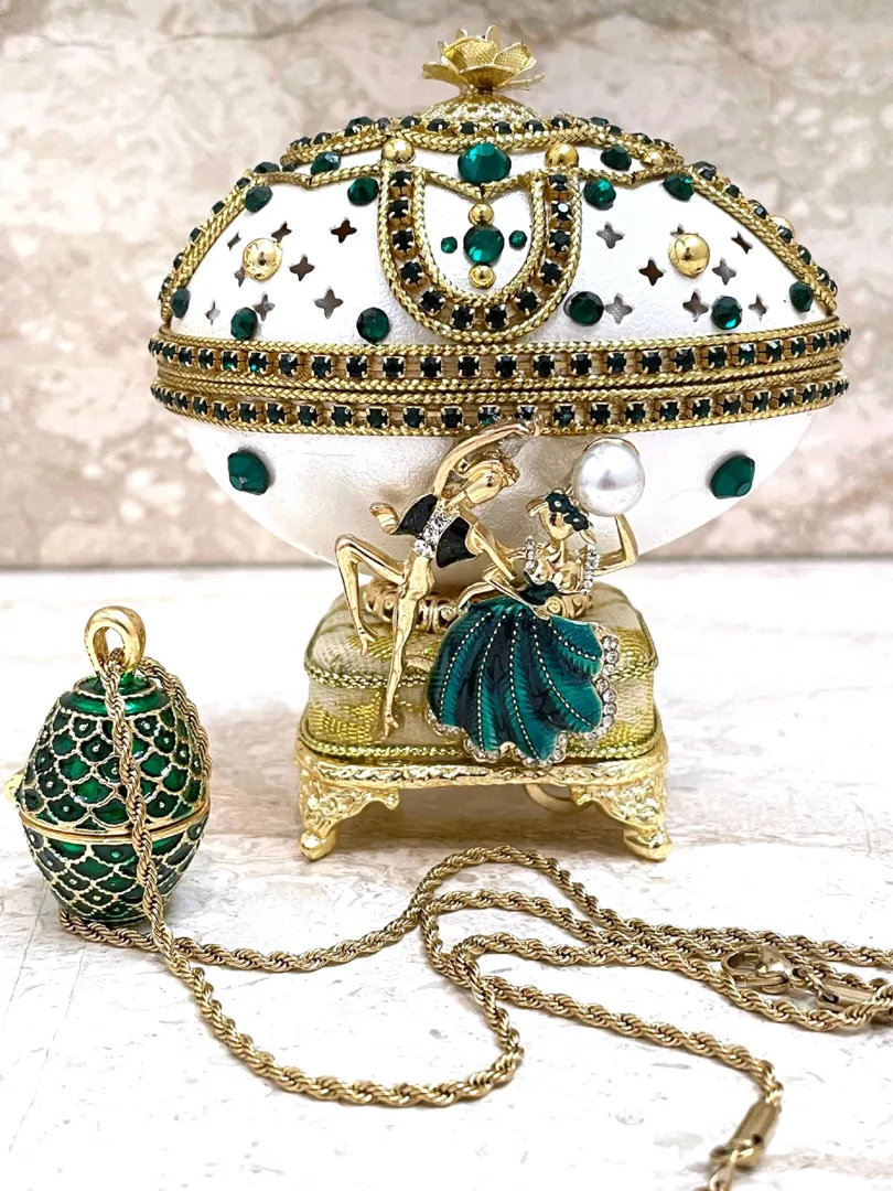 ONE ONLY, Faberge Egg Ornament, Couple Gift for Wedding, Present for Wife, Birthday Gift for Her, Marriage Anniversary, Fabergé Egg, 24k GOLD.